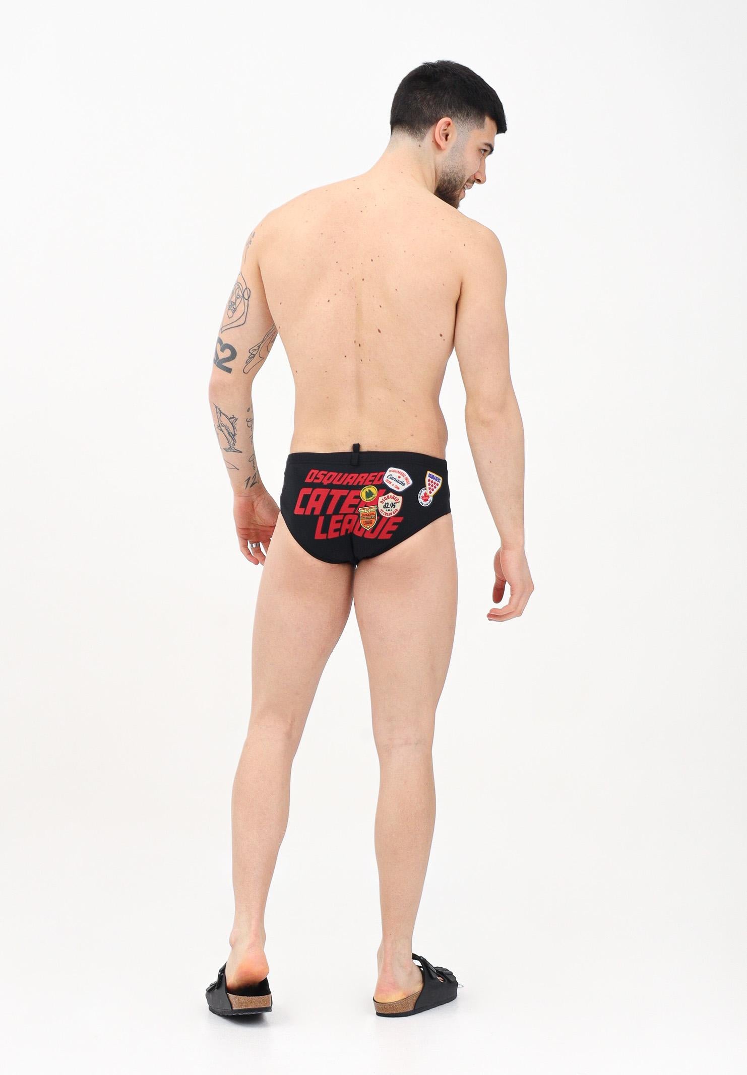 DSQUARED2 Slip mare nero da uomo con maxi stampa D7B456070 001 DSQUARED2