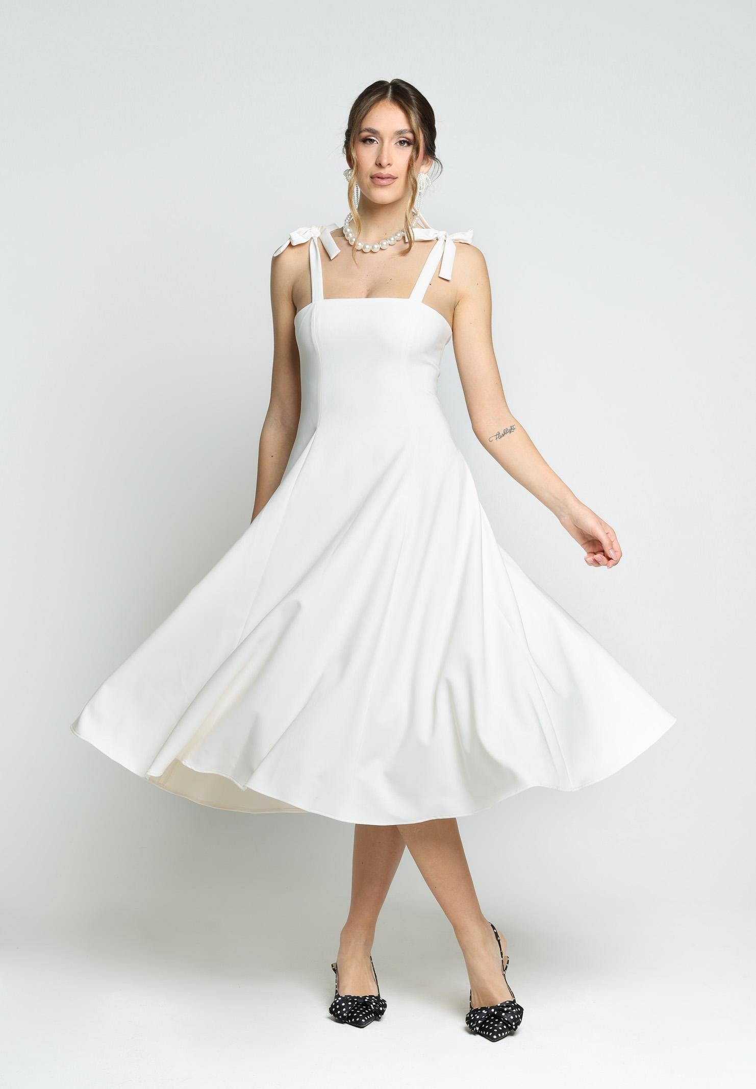 SANTAS Abito midi MEDELEINE panna da donna PV2508 PANNAC SANTAS