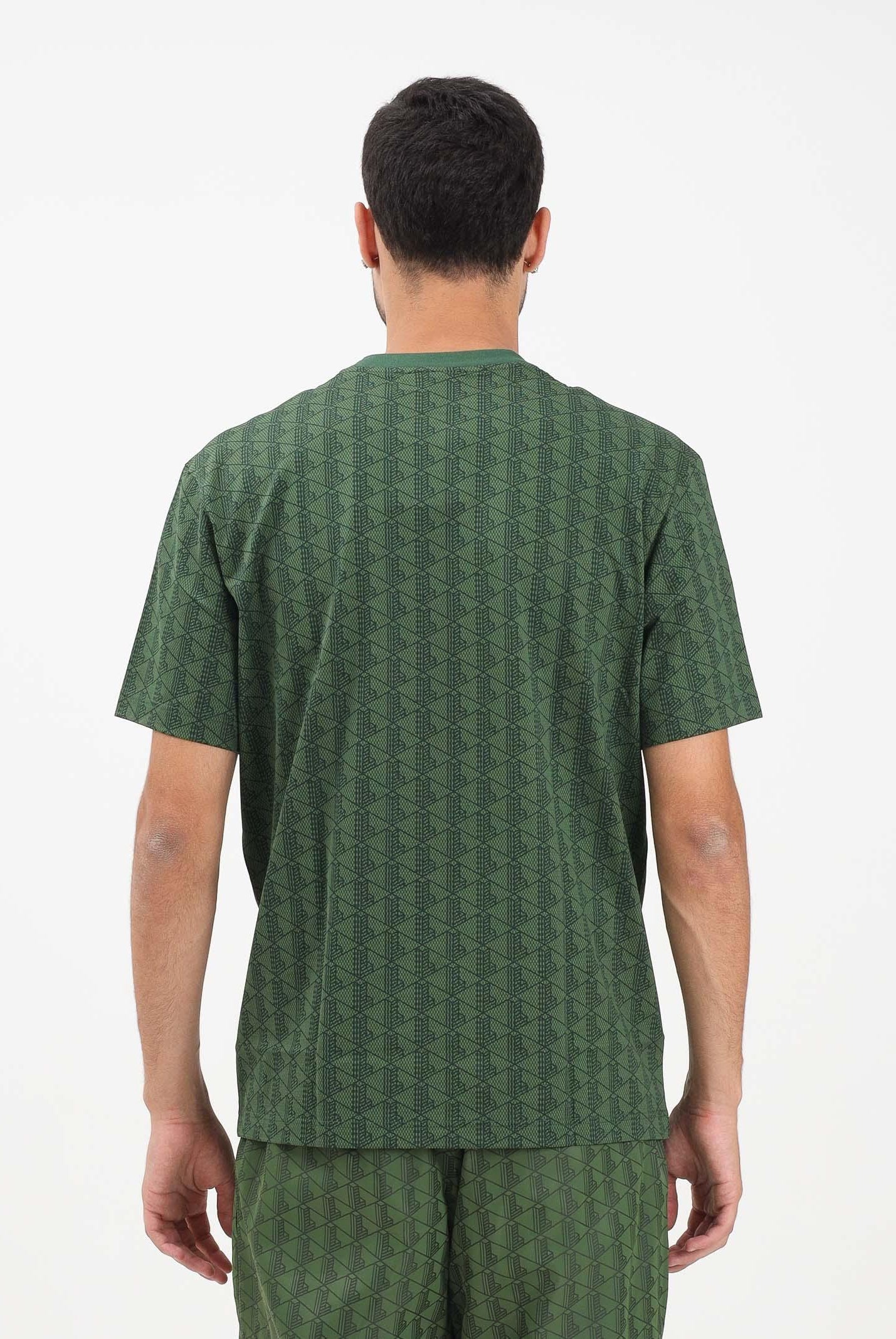 LACOSTE T-shirt a manica corta verde da uomo con monogramma TH5902 D1R LACOSTE
