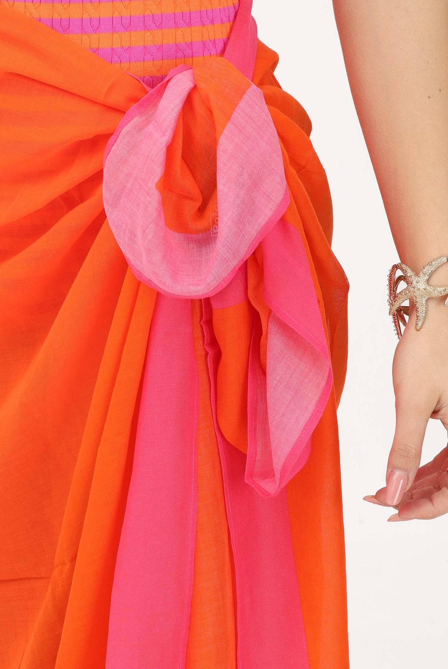 RALPH LAUREN Pareo arancione e fucsia da donna con stampa 21603385 OR RALPH LAUREN