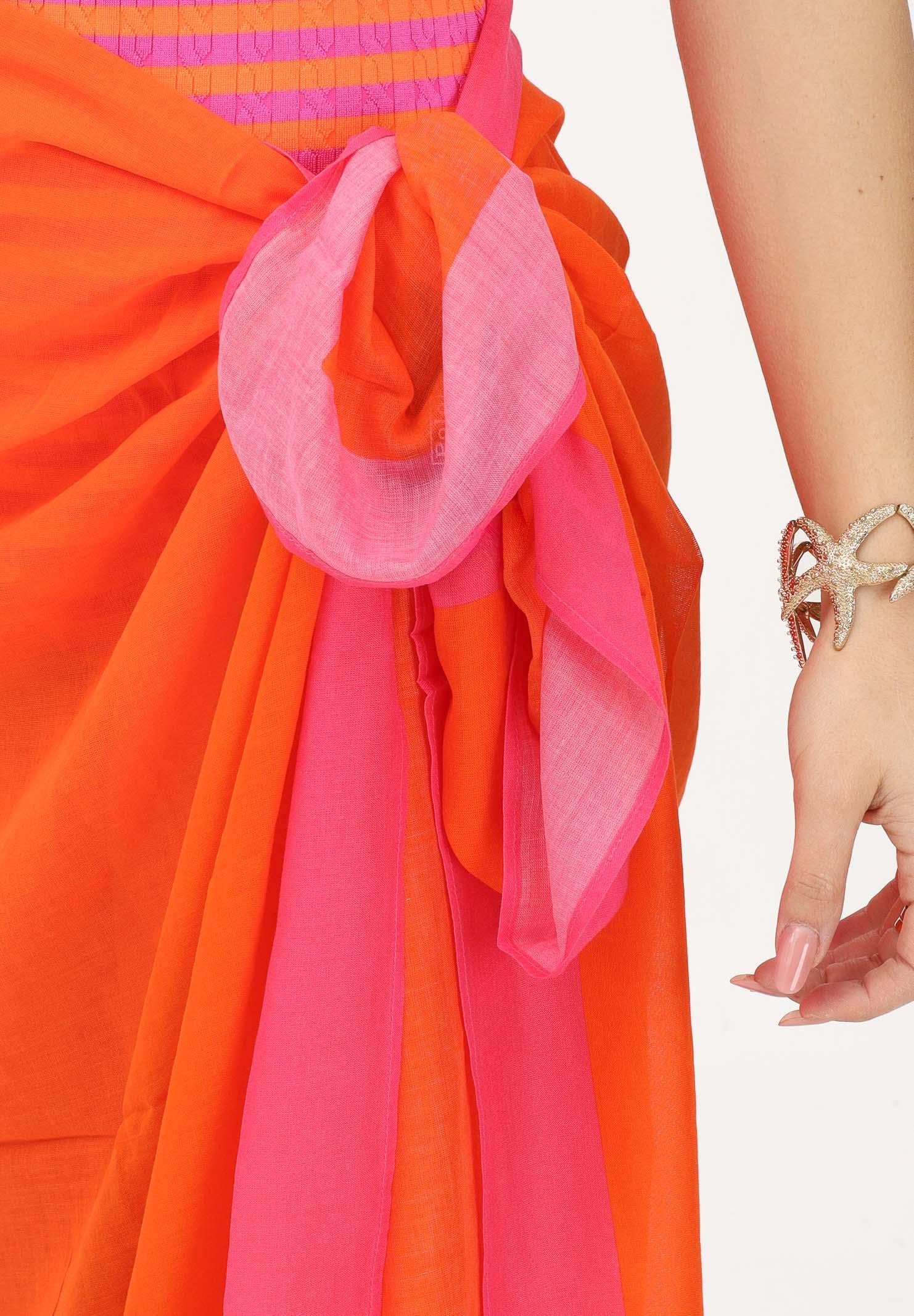 RALPH LAUREN Pareo arancione e fucsia da donna con stampa 21603385 OR RALPH LAUREN