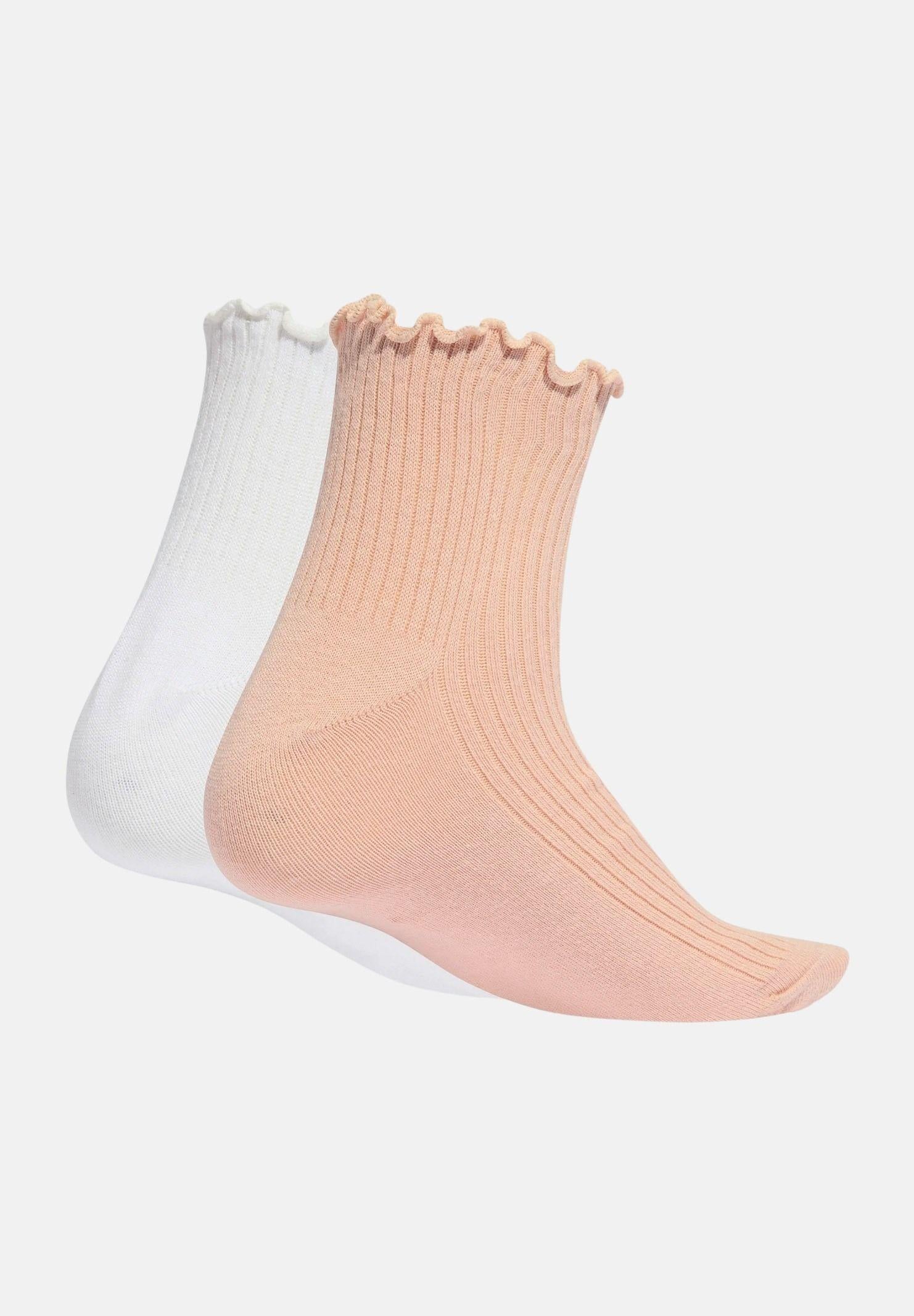 ADIDAS ORIGINALS Calzini (2paia) RUFFLE rosa e bianchi da donna KD8369 . ADIDAS ORIGINALS