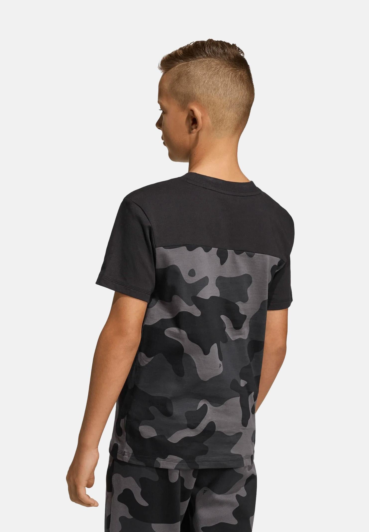 ADIDAS PERFORMANCE T-shirt a manica corta CAMO nera per bambino e bambina KS1518 . ADIDAS PERFORMANCE