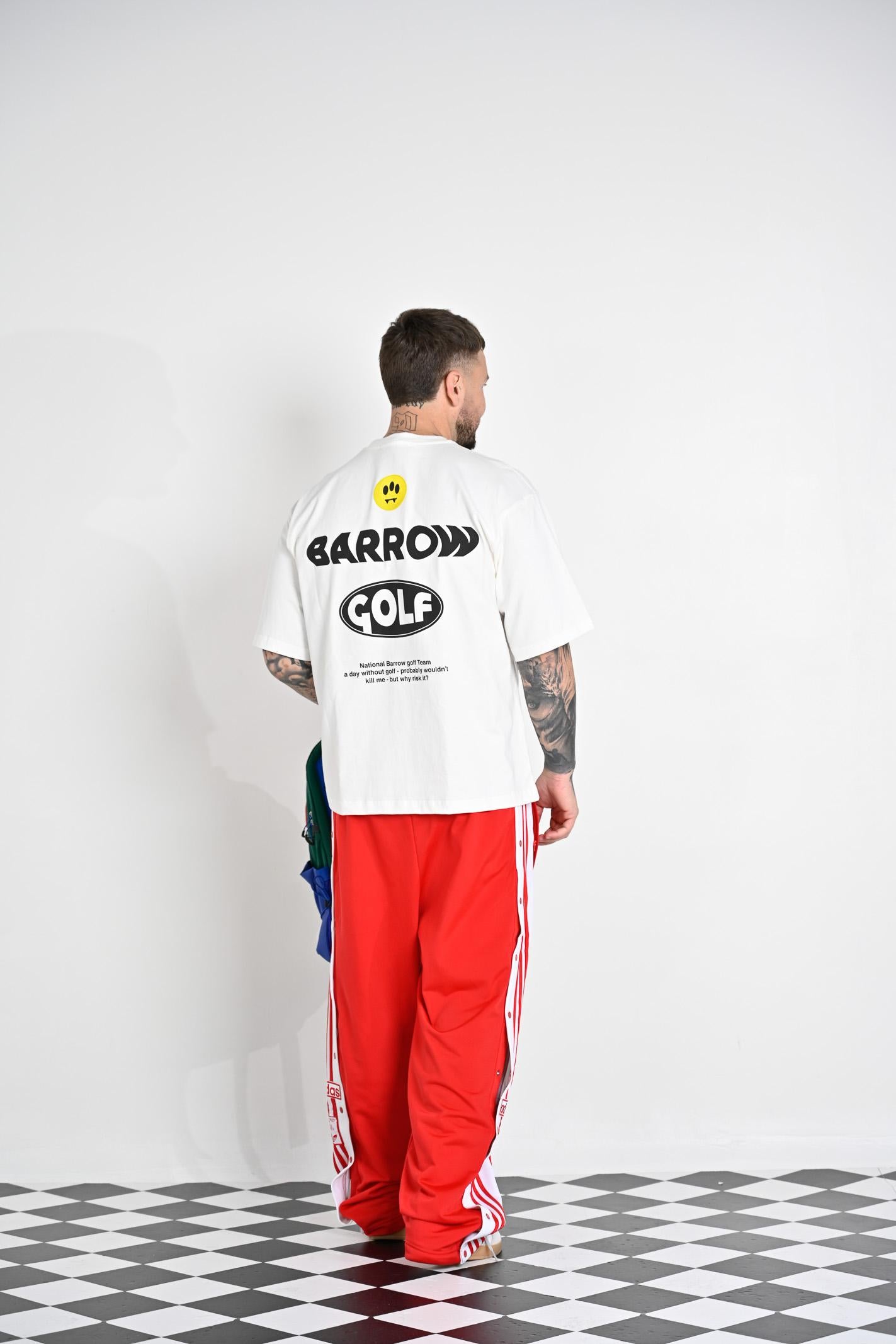 BARROW T-shirt a manica corta bianca per uomo e donna con maxi stampa S5BWUATH010 002 BARROW