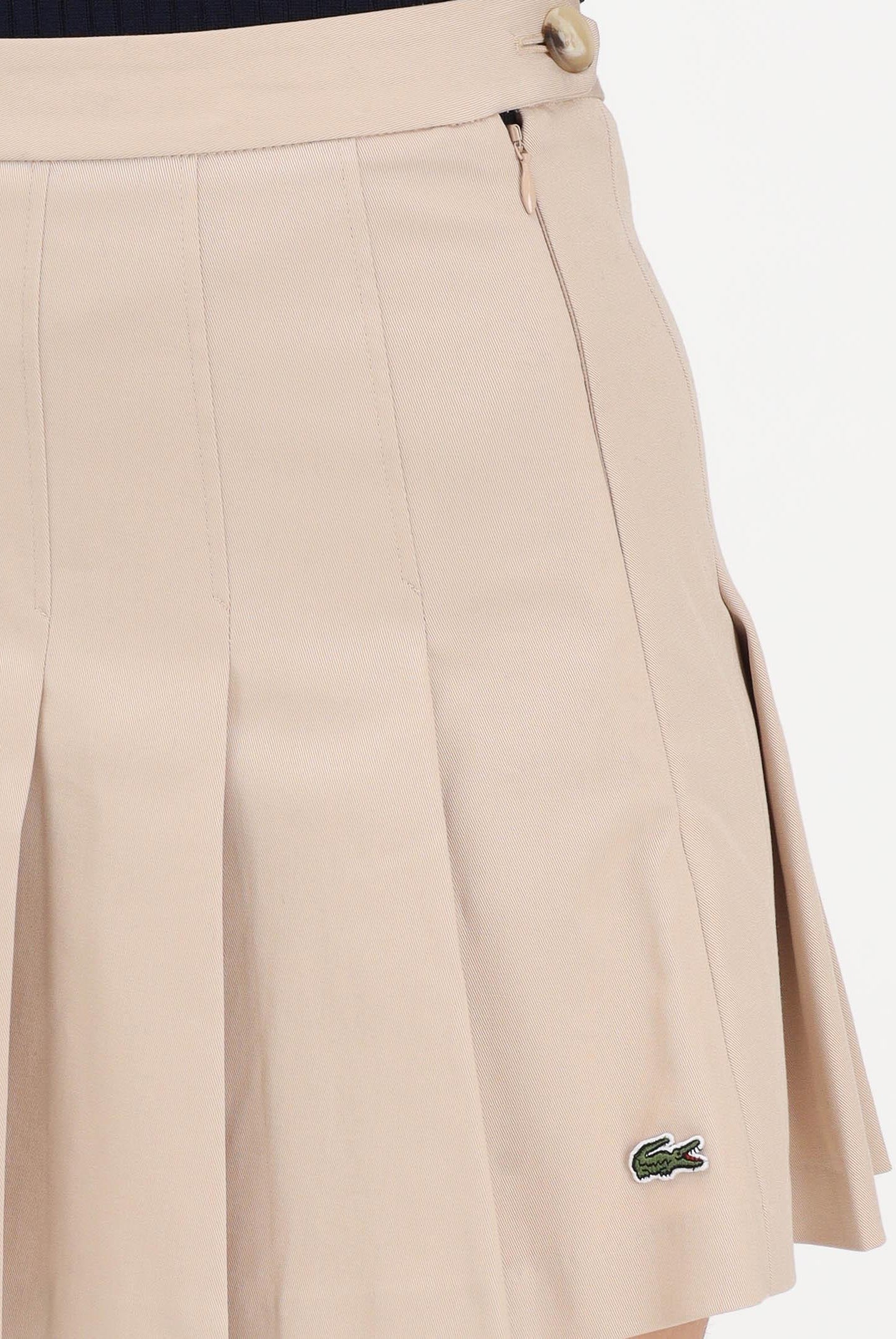 LACOSTE Gonna corta beige da donna con logo JF8001 X6F LACOSTE