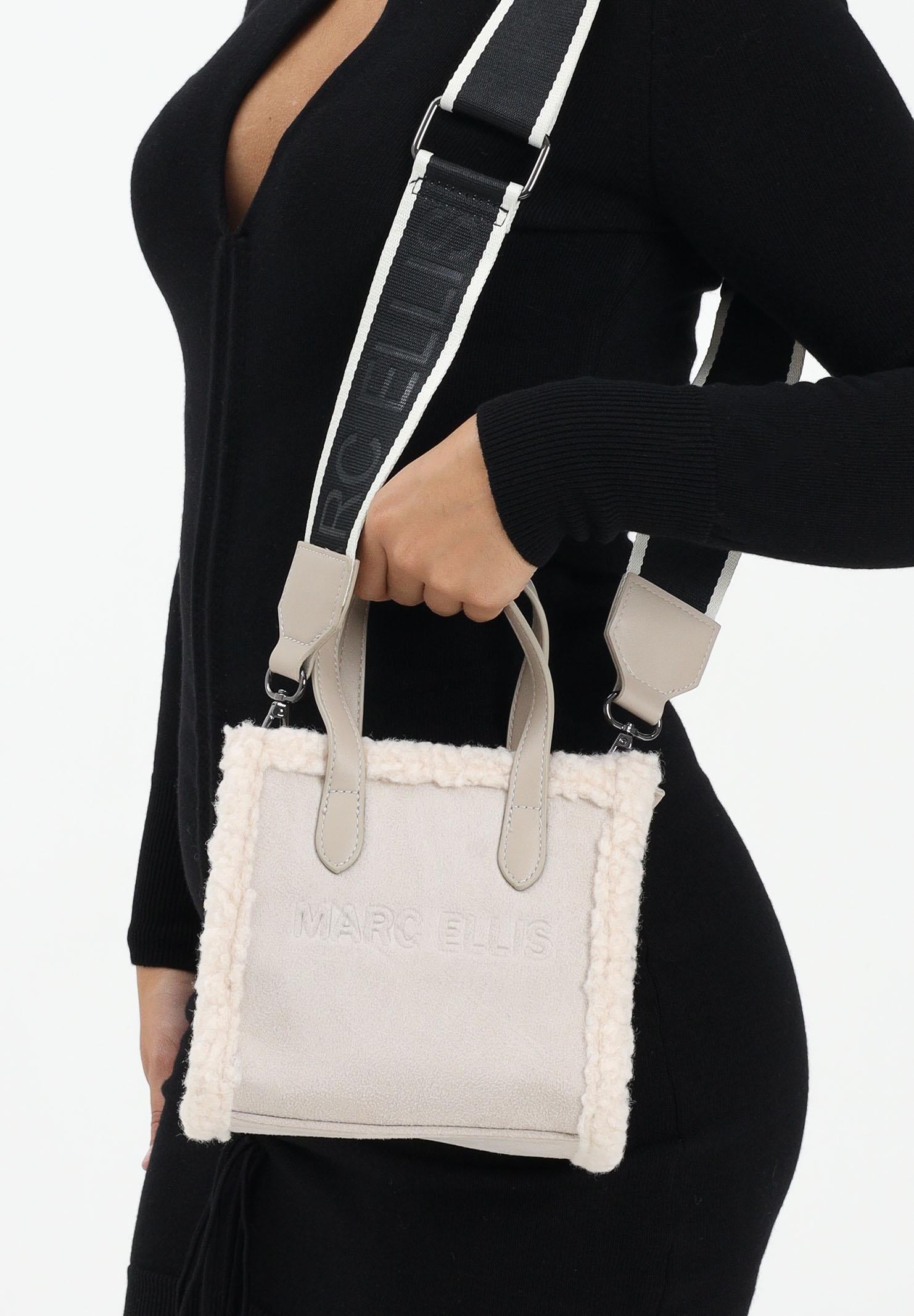 MARC ELLIS Borsa a mano Buby Suede S in morbido suede beige da donna BUBY-SUEDE-S TA MARC ELLIS