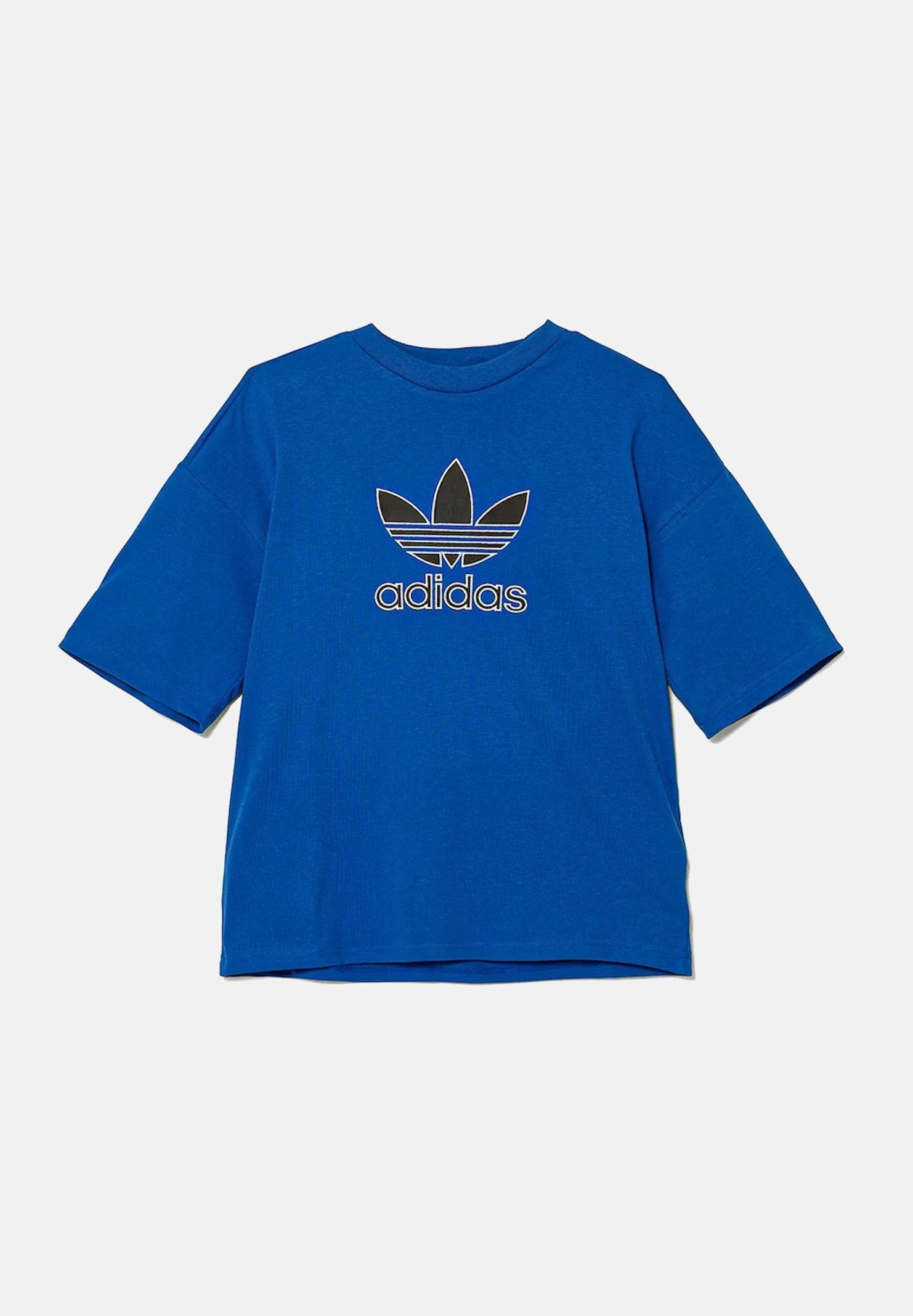 ADIDAS ORIGINALS T-shirt a manica corta Oversize Trefoil blu per bambino e bambina JV8557 ADIDAS ORIGINALS