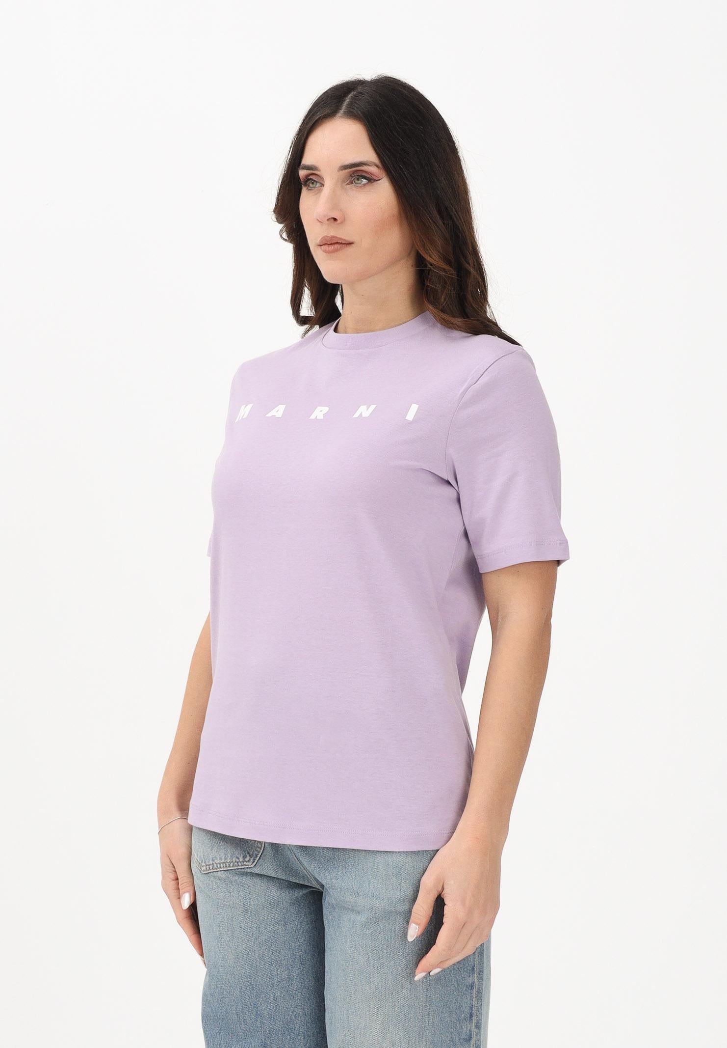 MARNI T-shirt a manica corta lilla per donna, ragazzi e bambini con logo M01601M00RF 0M612 MARNI