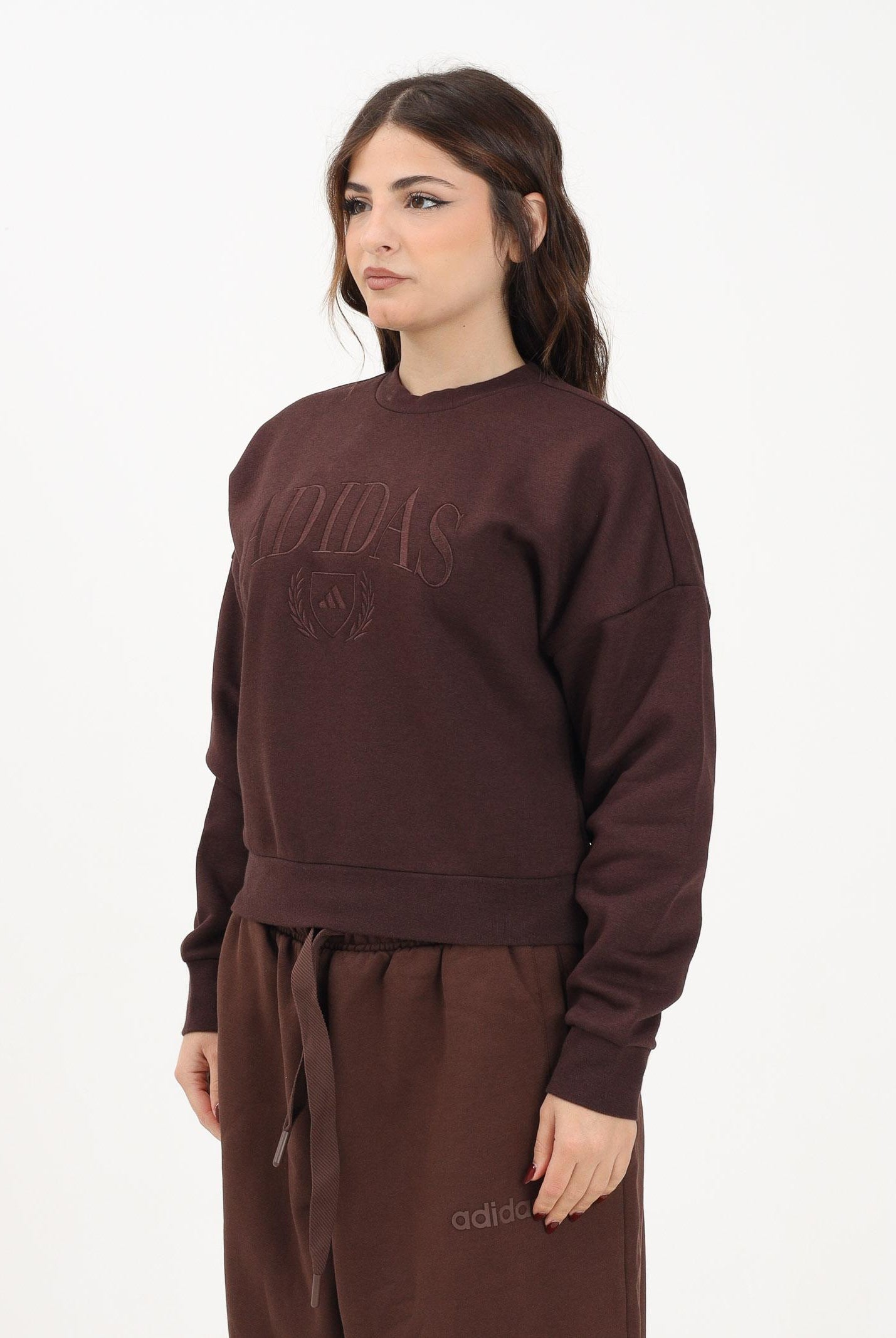 ADIDAS ORIGNALS Felpa girocollo Cozy Holiday Graphic marrone da donna JM1794 ADIDAS ORIGINALS