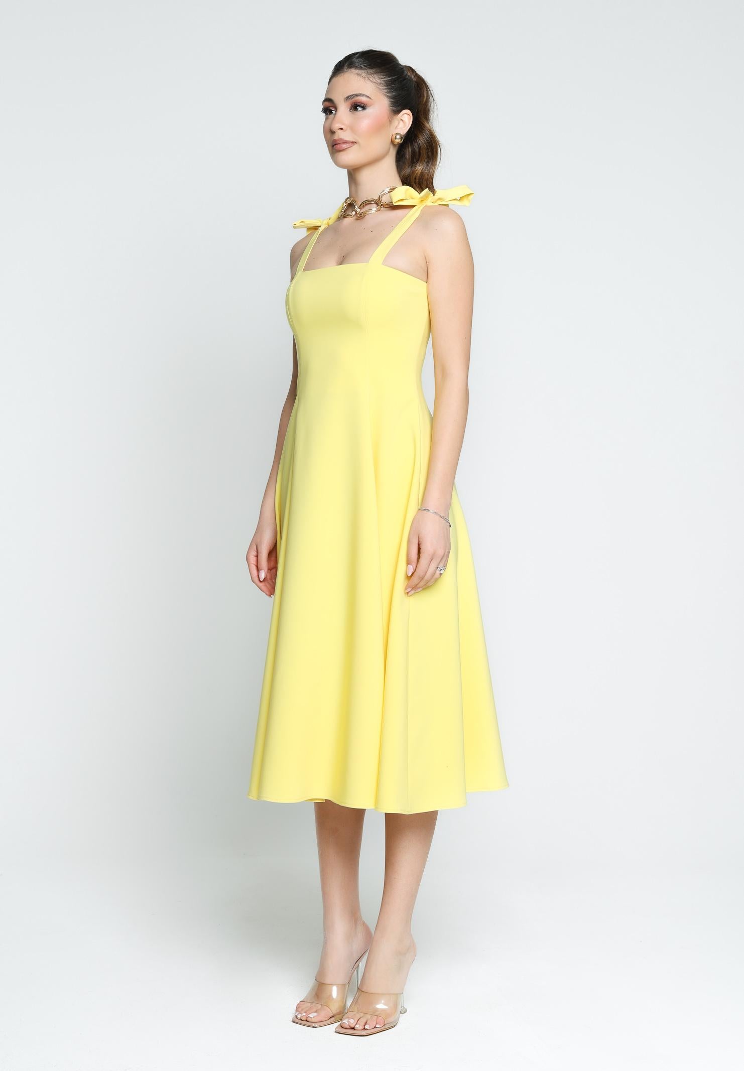 SANTAS Abito midi MEDELEINE giallo da donna PV2508 GIALLO SANTAS