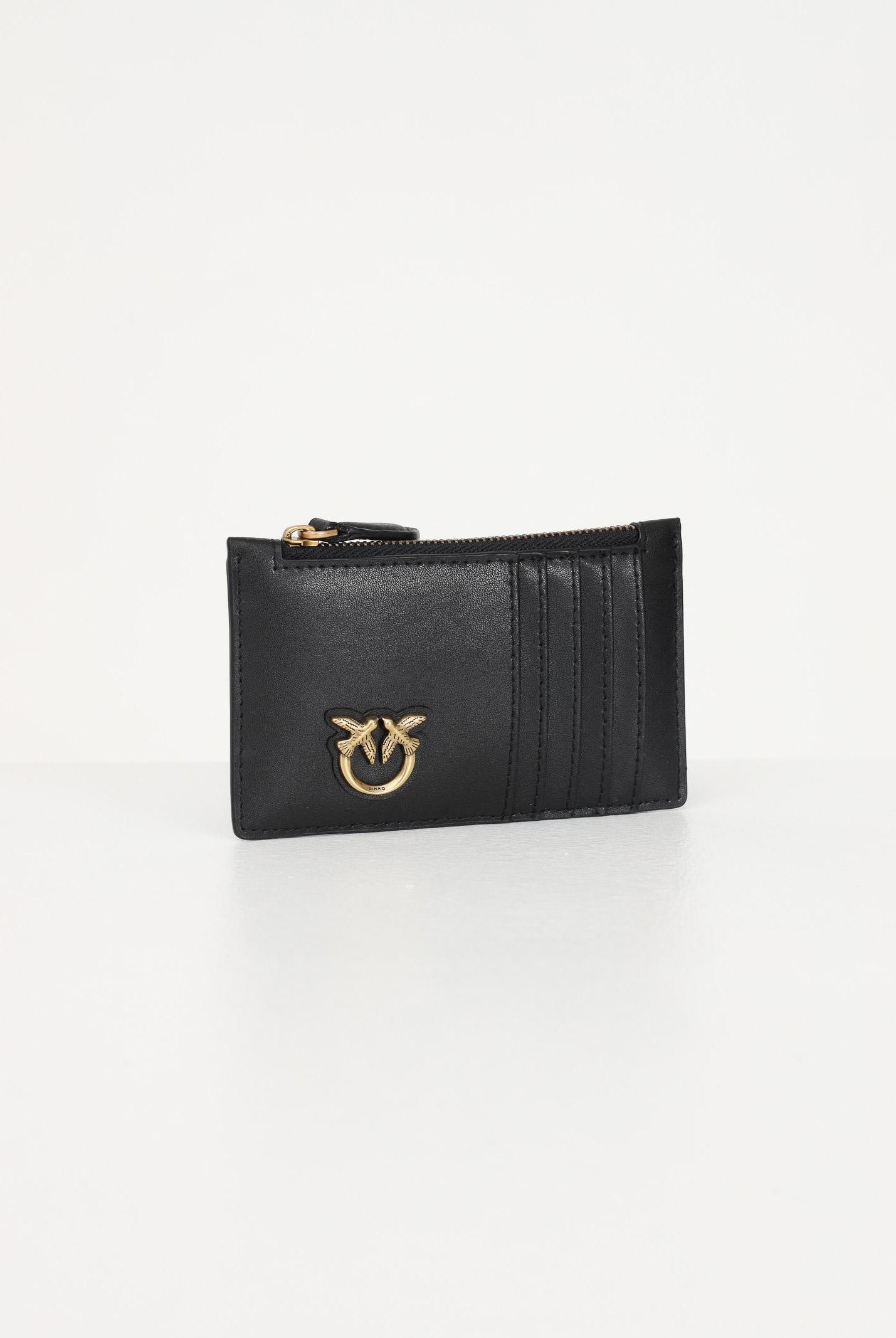 PINKO Porta carte in morbida pelle mano seta nero da donna 100251A0F1 Z99Q PINKO