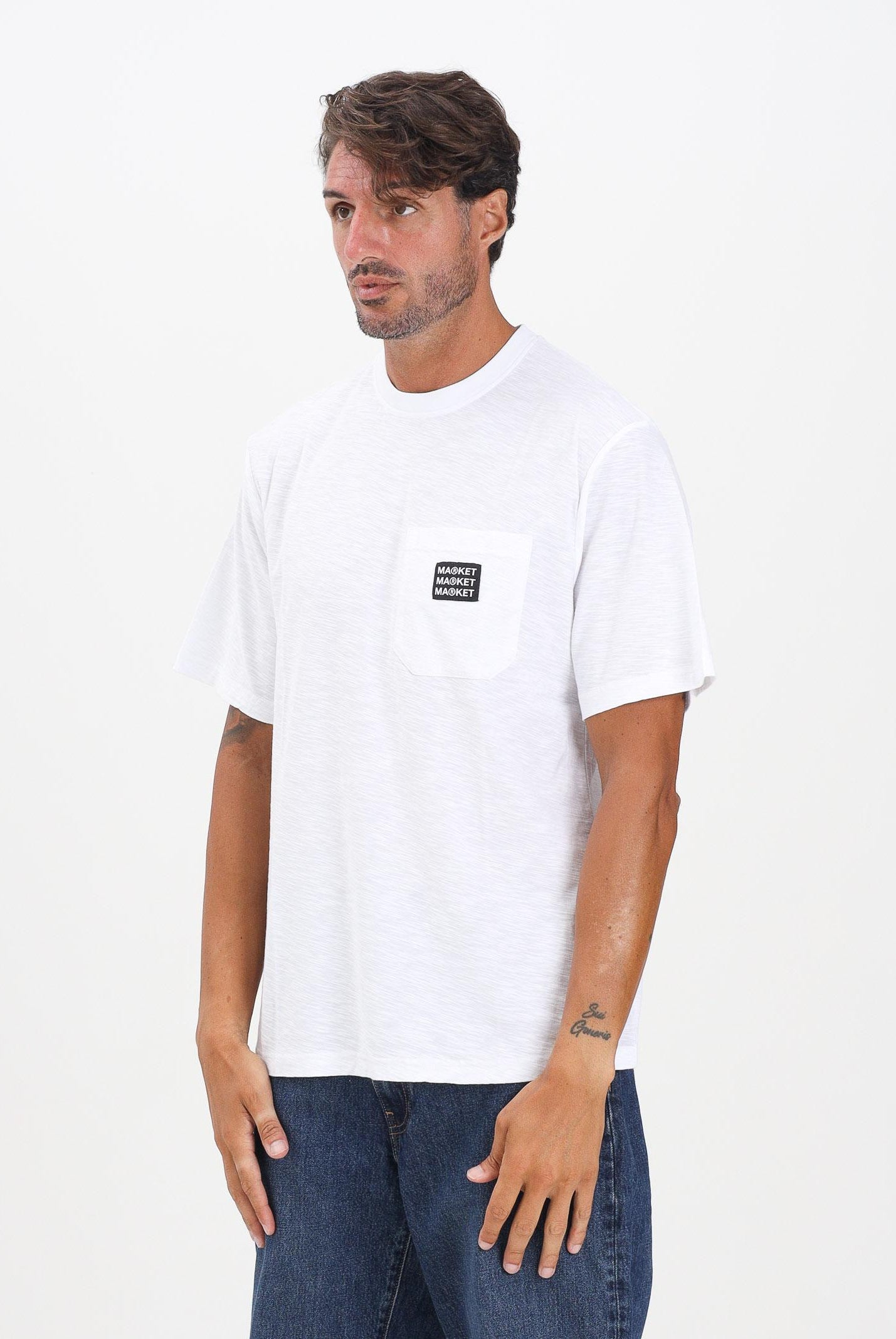 MARKET T-shirt a manica corta CALL MY LAWYER 3D bianca da uomo F5MKMATH058 001 MarKET