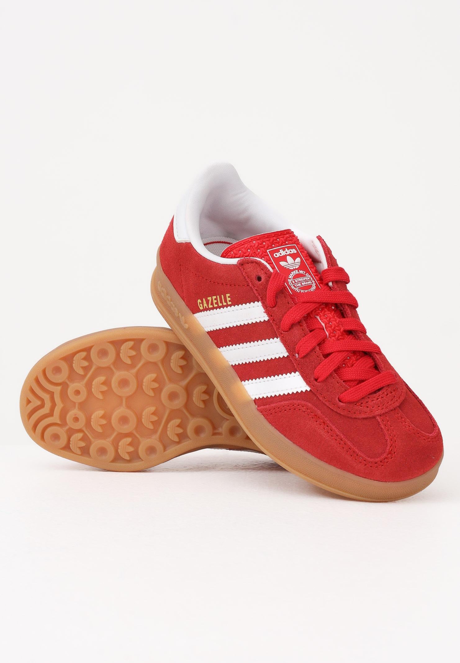 ADIDAS ORIGINALS Sneakers GAZELLE INDOOR rosse per bambino e bambina IH9136 . ADIDAS ORIGINALS
