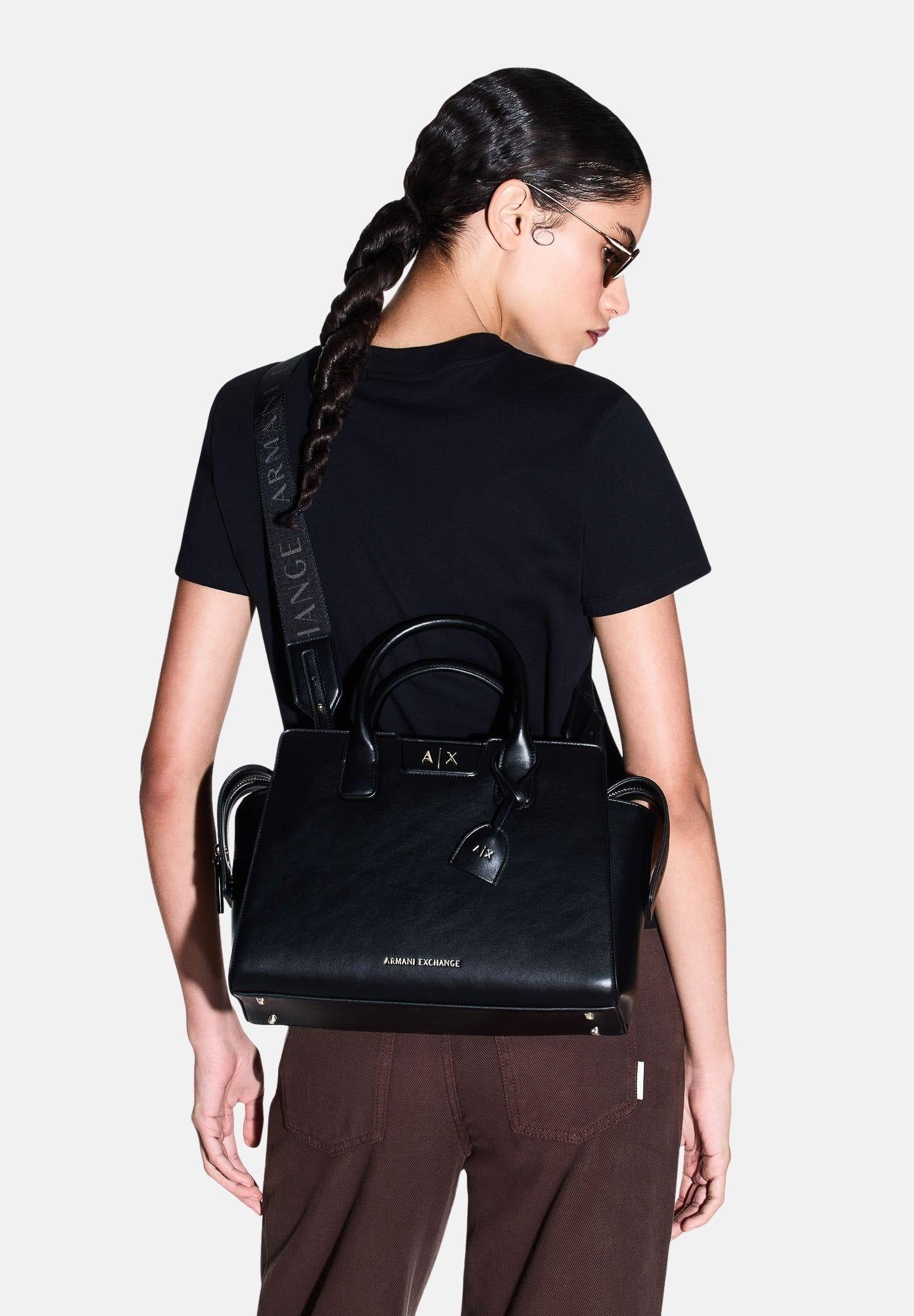 ARMANI EXCHANGE Borsa a mano nera da donna con logo XW002158AF19892 UC001 ARMANI EXCHANGE