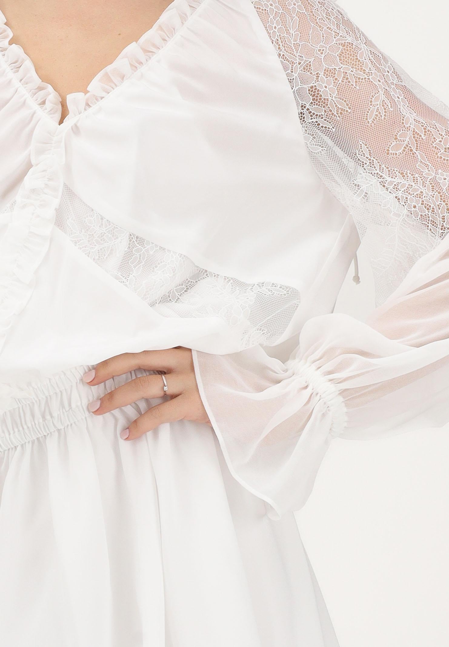 PINKO Abito corto bianco da donna in chiffon leggero 106293A336 Z05 PINKO