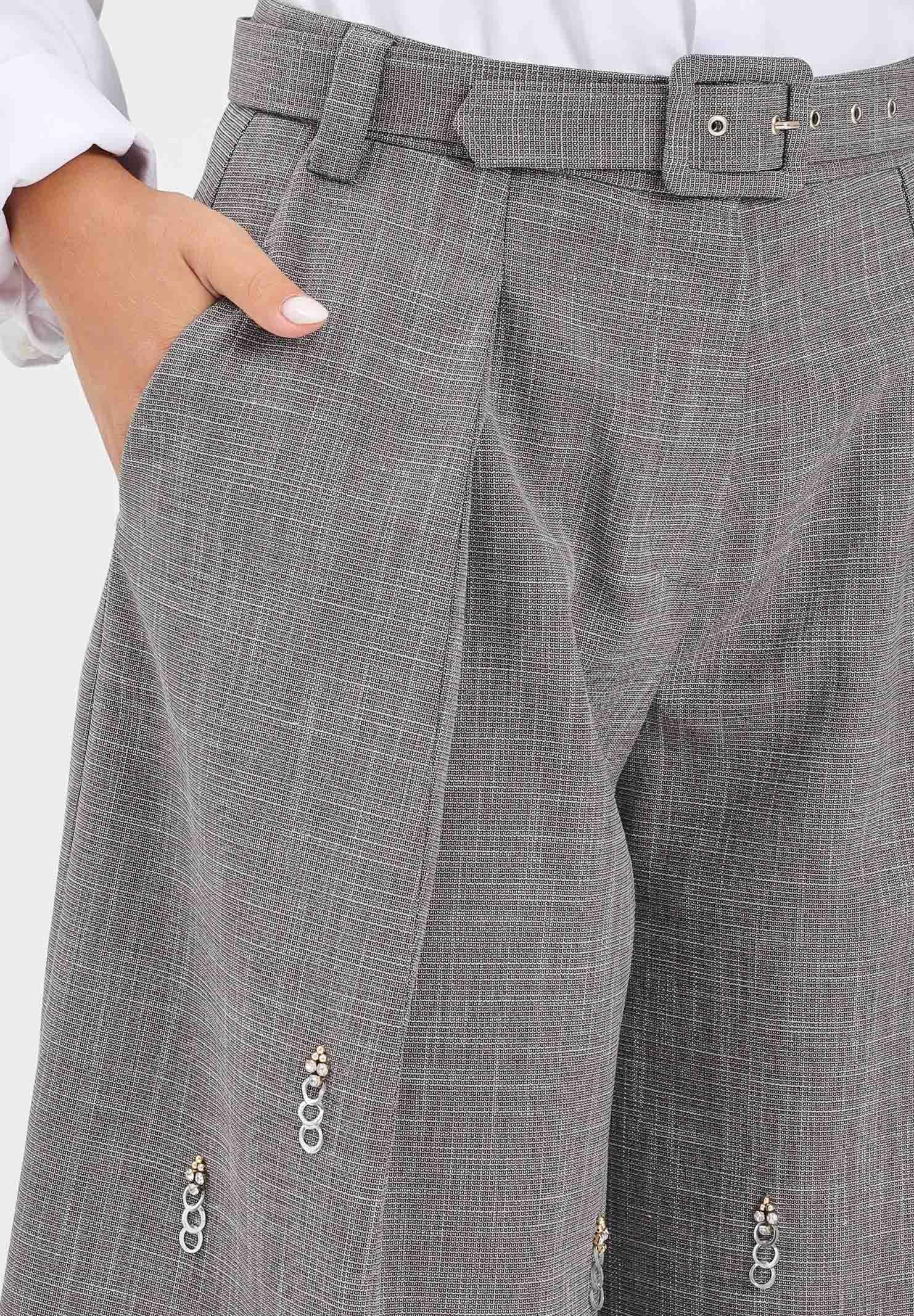 SIMONA CORSELLINI Bermuda grigio da donna con applicazioni metalliche A25CPPA01702-C00236 V0000 SIMONA CORSELLINI