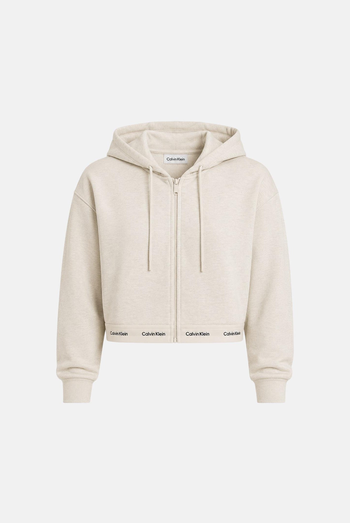 CALVIN KLEIN JEANS Felpa cropped con cappuccio LS Terry Logo Waist Cropped Full-Zip, da donna. LV047G252G P4P CALVIN KLEIN JEANS