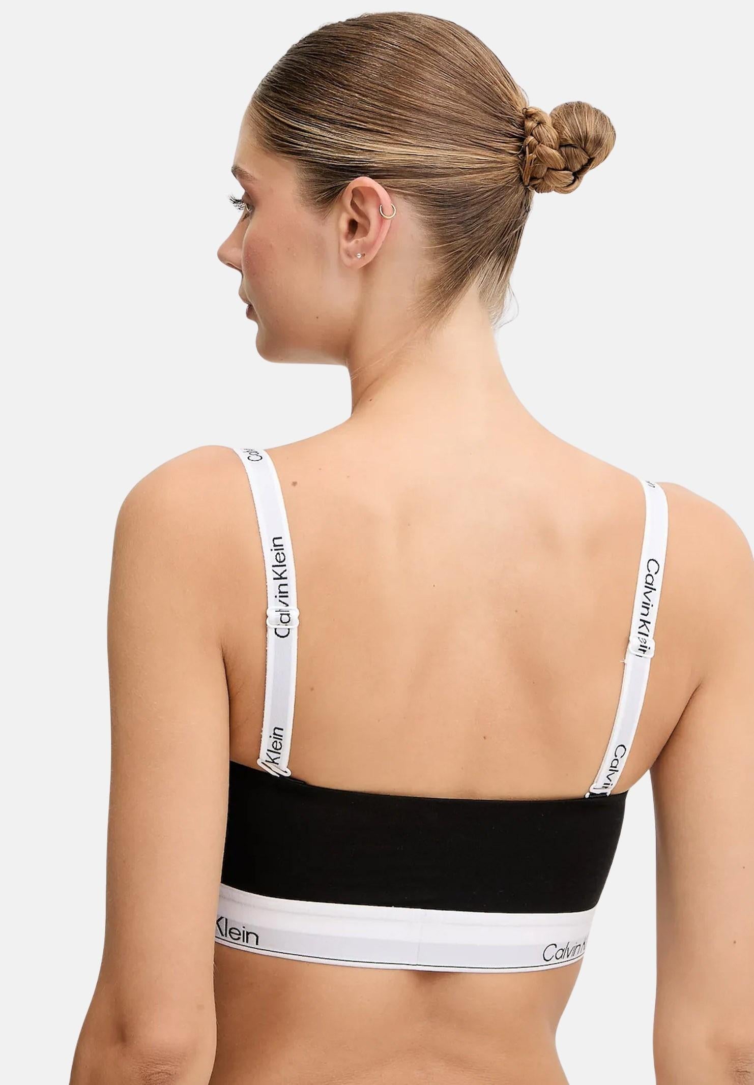 CALVIN KLEIN Bralette nera da donna con fascia logata LV00QF8497 UB1 CALVIN KLEIN