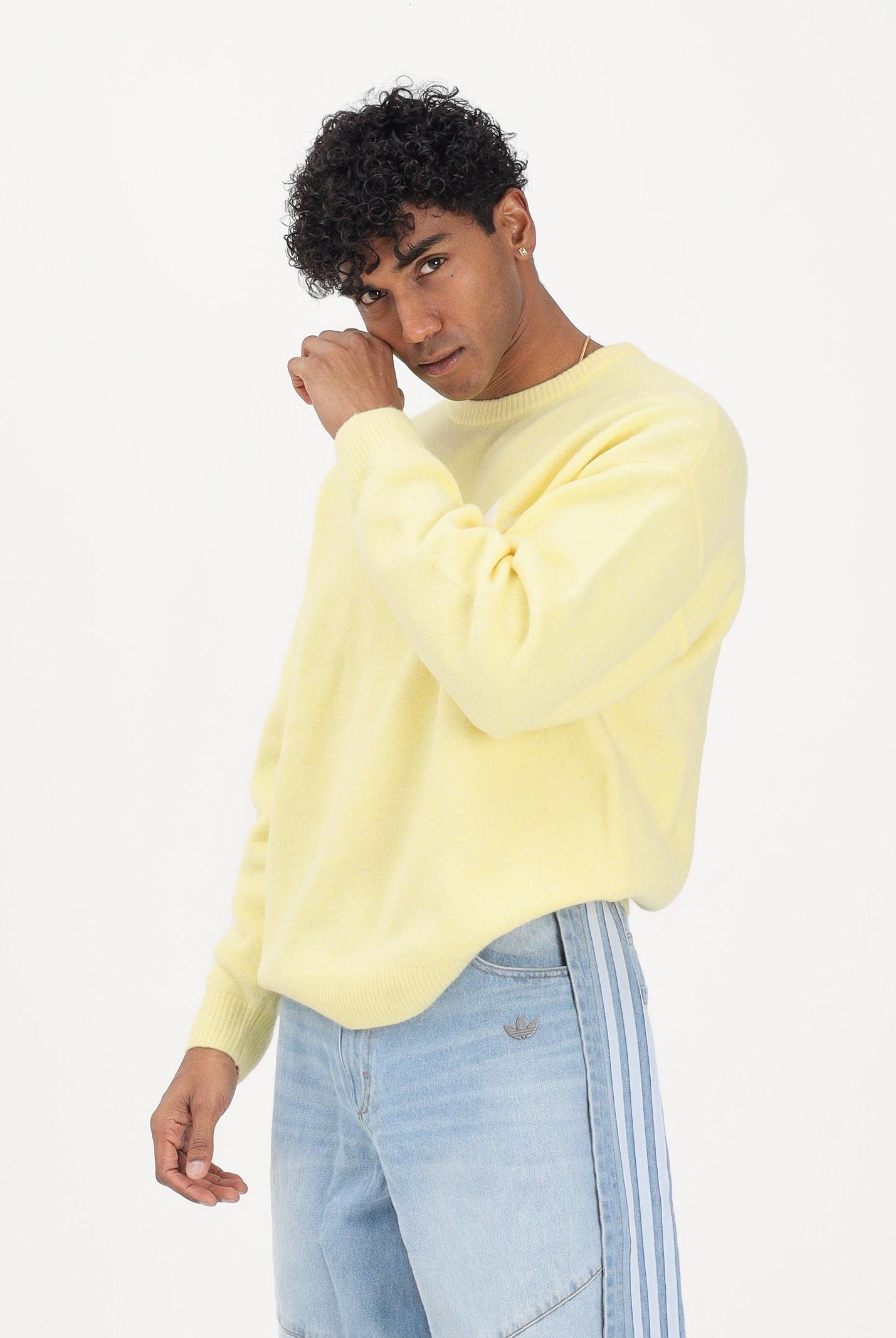 ADIDAS ORIGINALS Maglione girocollo Athletic Dept Knitted giallo per uomo e donna LD4476 . ADIDAS ORIGINALS