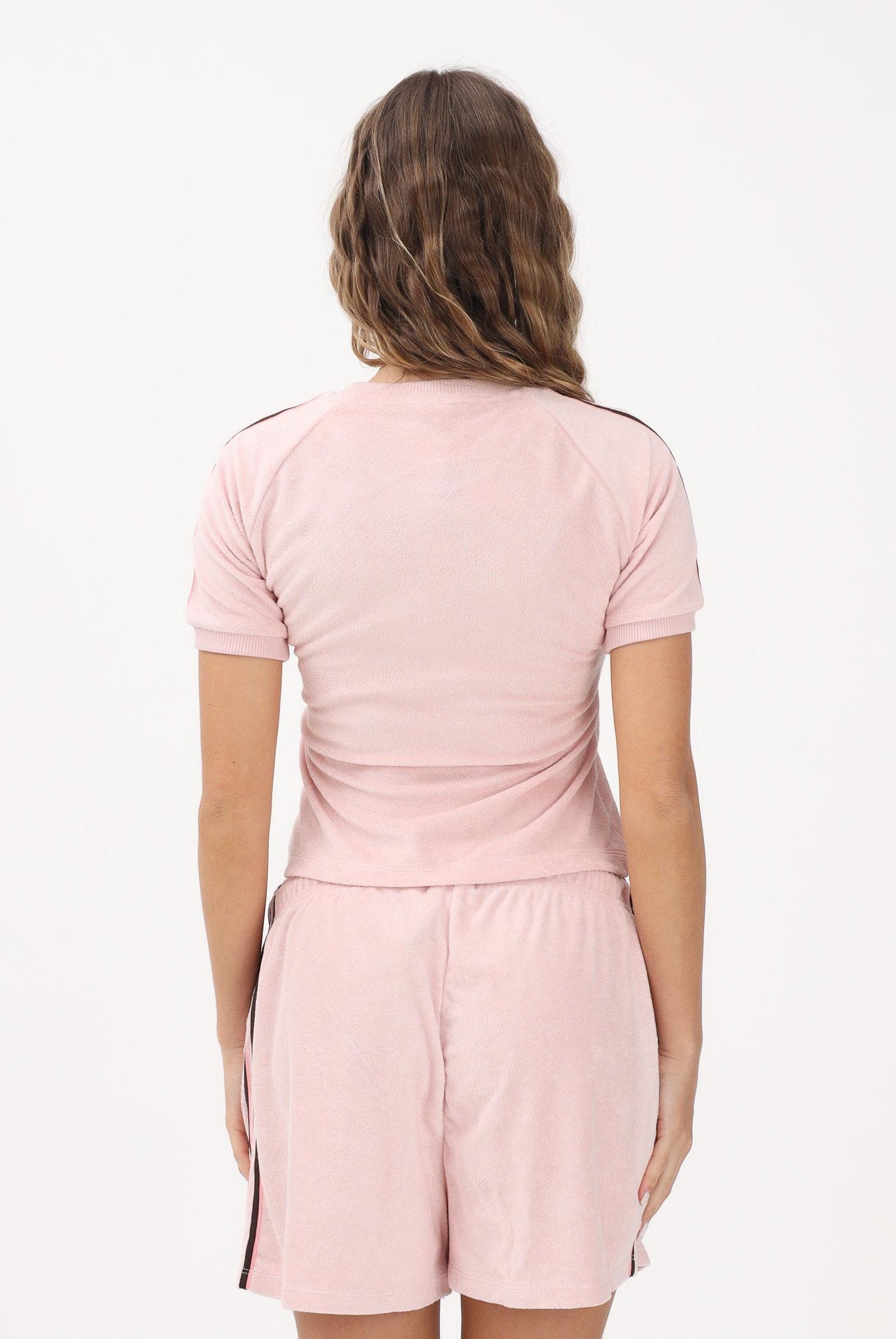 ADIDAS ORIGINALS T-shirt a manica corta Terry Towel Cali rosa da donna KD1410 . ADIDAS ORIGINALS