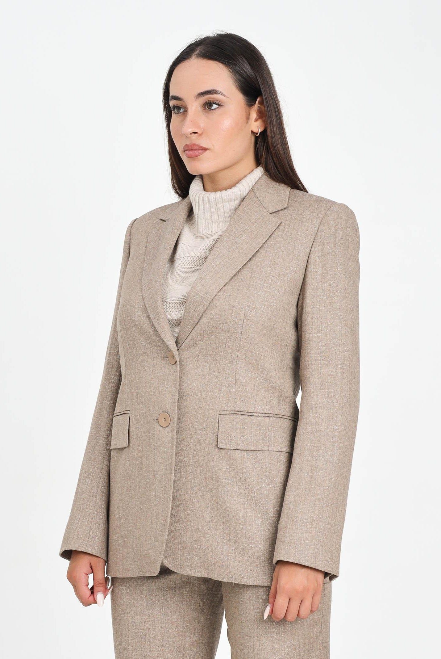 MAX MARA Giacca monopetto HODEIDA beige da donna 2526046071600 002 MAX MARA