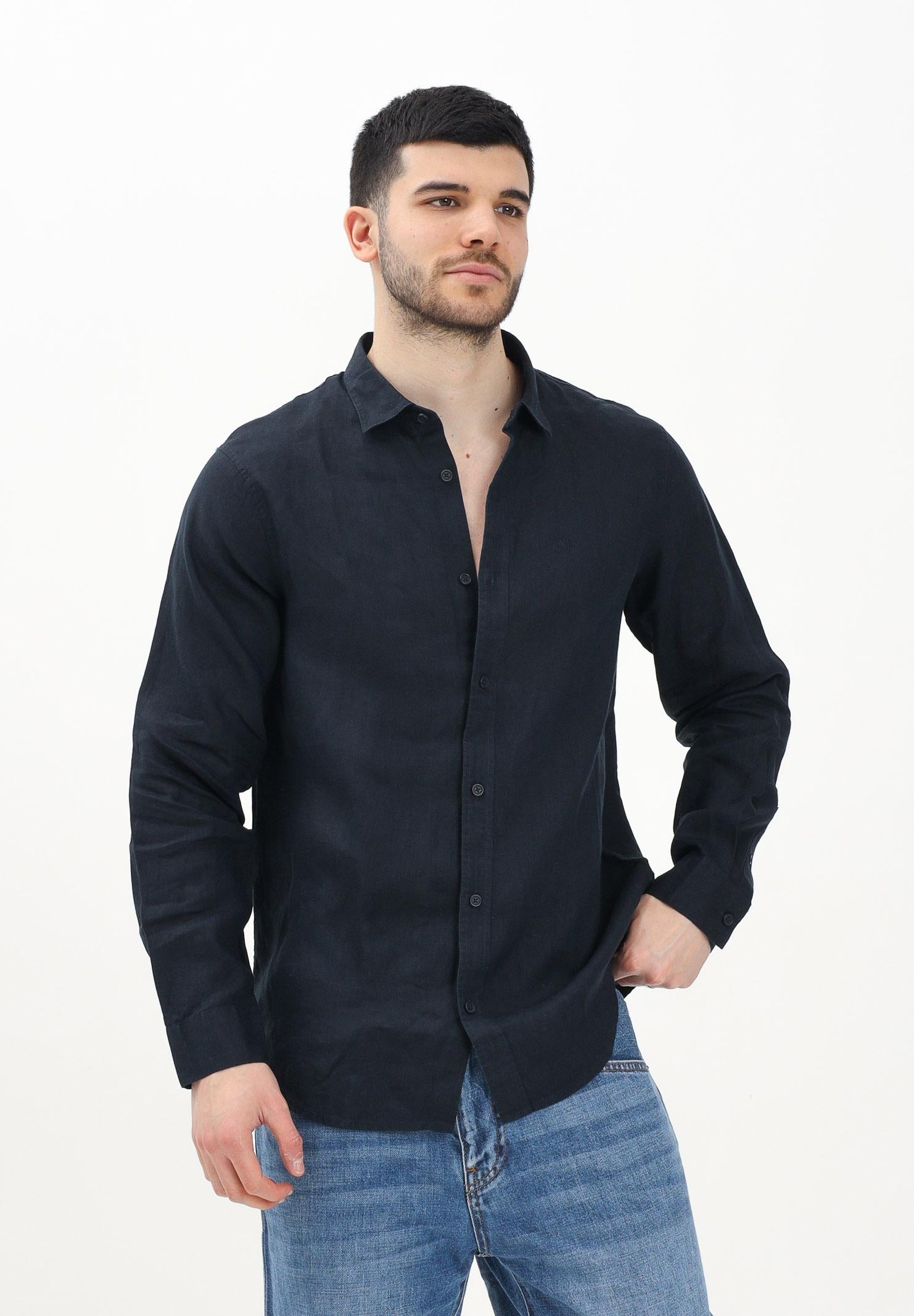 ARMANI EXCHANGE Camicia a manica lunga blu da uomo XM001221AF14619 UB101 ARMANI EXCHANGE