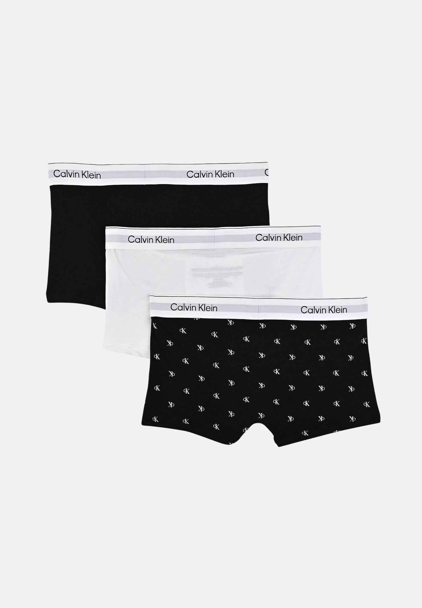 CALVIN KLEIN Boxer (3px) neri e bianchi da uomo LV00NB4389 3TH CALVIN KLEIN