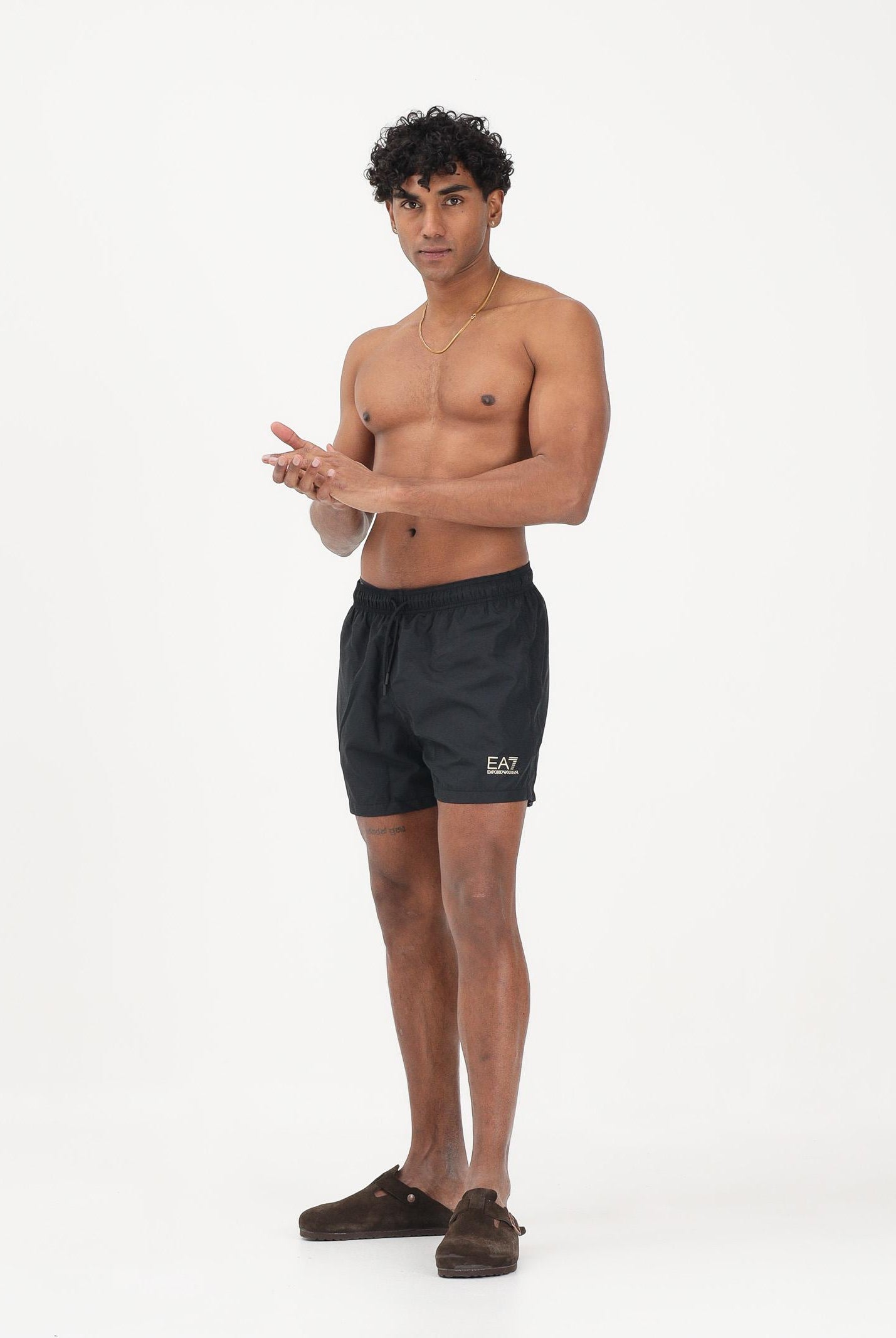 EA7 Shorts mare nero da uomo con logo 7M001677AF13019 MC004 EA7