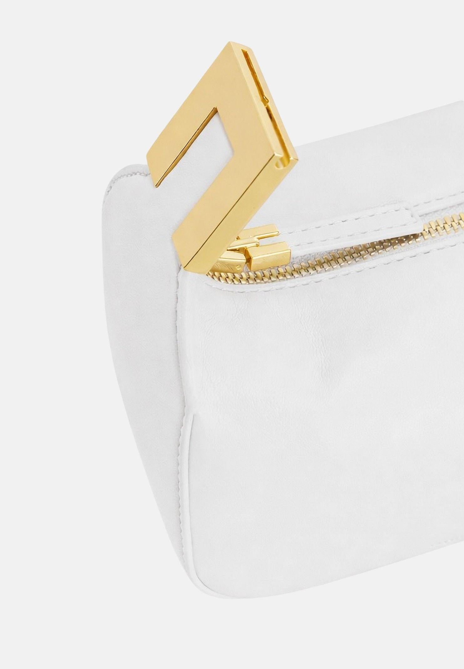 ELISABETTA FRANCHI Borsa a mano avorio da donna con manico gioiello BS07A62E2 360 ELISABETTA FRANCHI