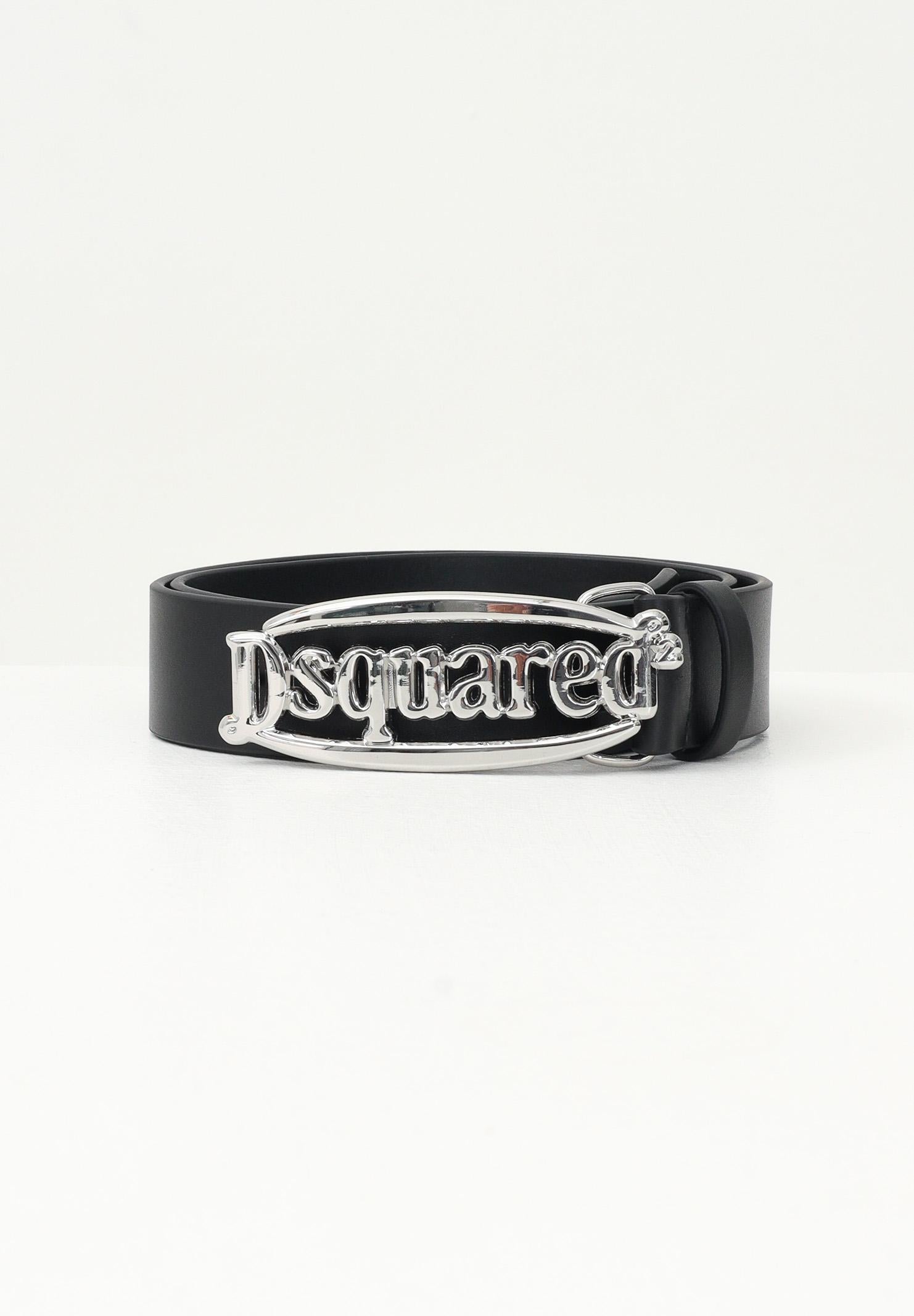 DSQUARED2 Cintura nera da donna con maxi fibbia logo DQ2914D005Z DQ900 DSQUARED2