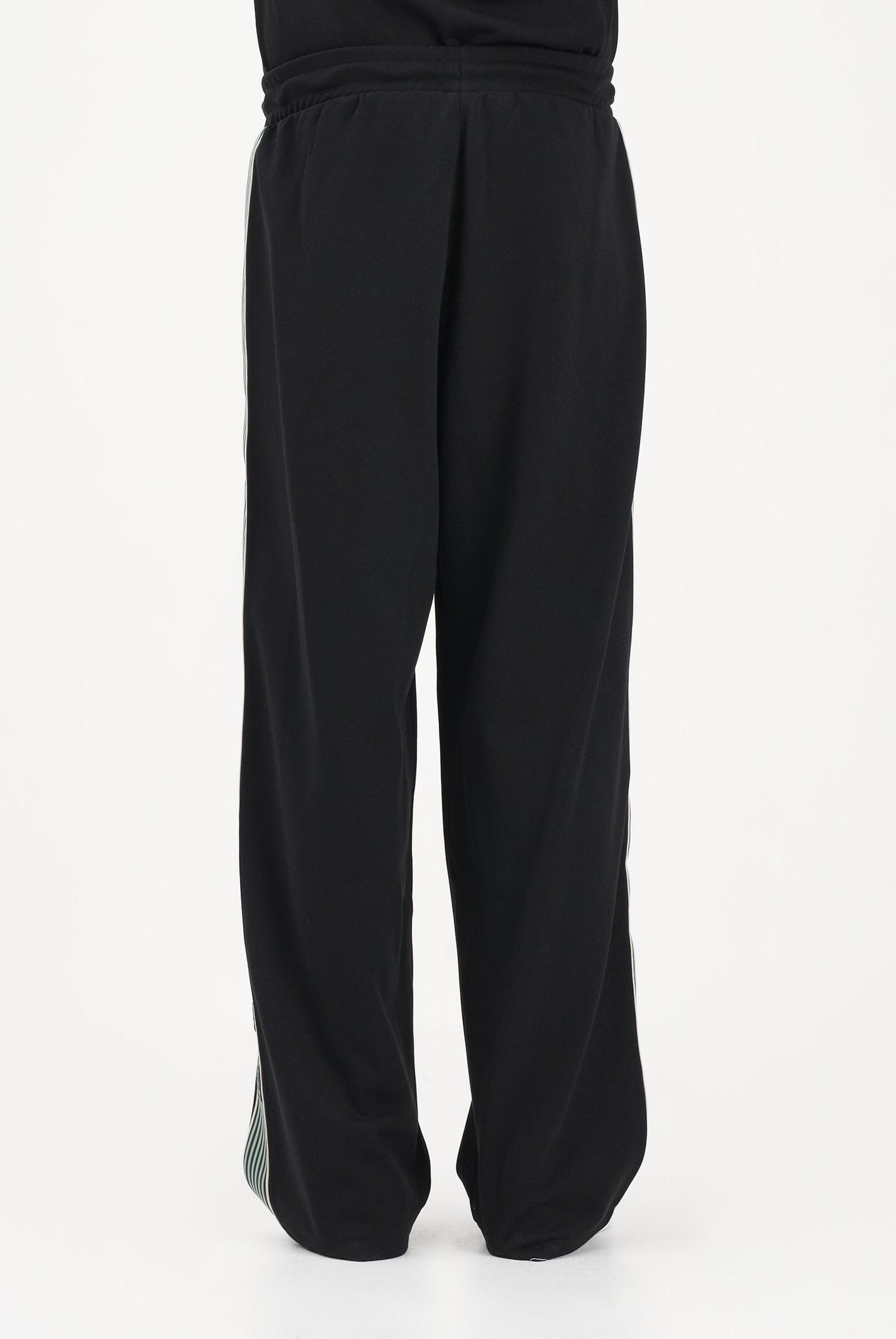 EA7 Pantalone sportivo nero da uomo con dettaglio in gros con righe bicolore 7M001509AF12660 UC001 EA7
