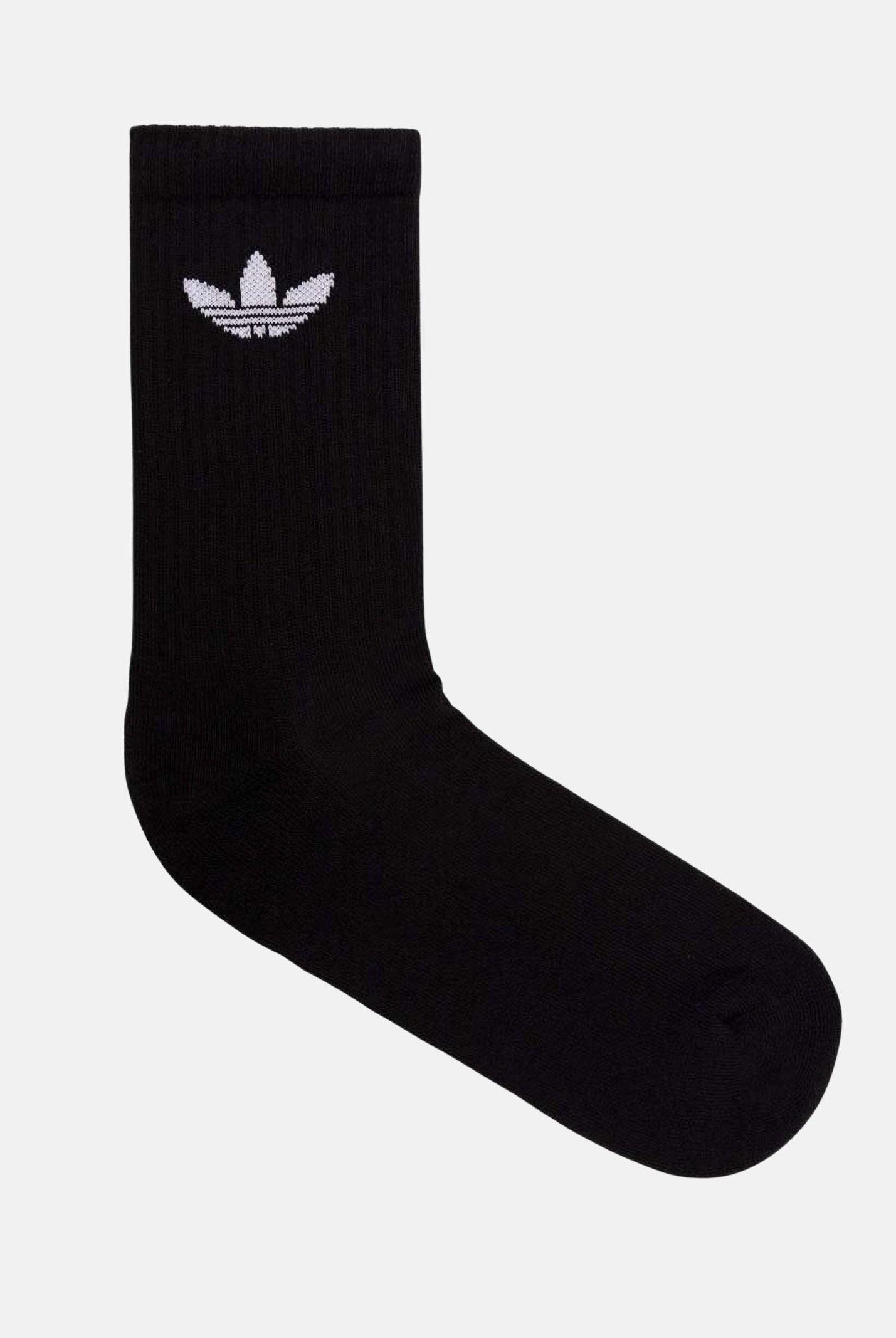 ADIDAS ORIGINALS Calzini Trefoil Cushion Crew (6paia) neri per uomo e donna IJ5618 . ADIDAS ORIGINALS