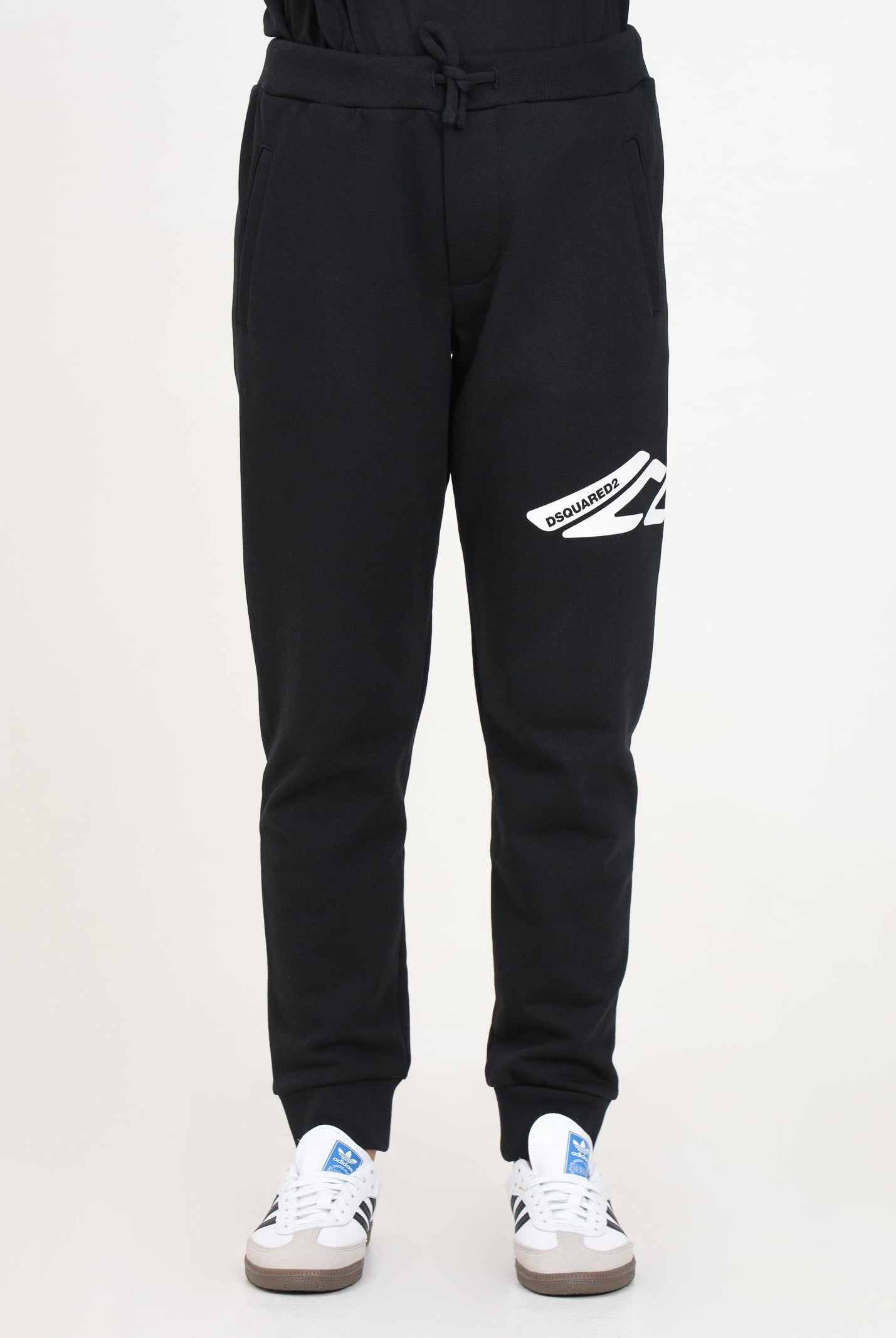 Pantalone sportivo nero per donna e bambina con stampa Icon DQ2662D003G DQ900 DSQUARED2