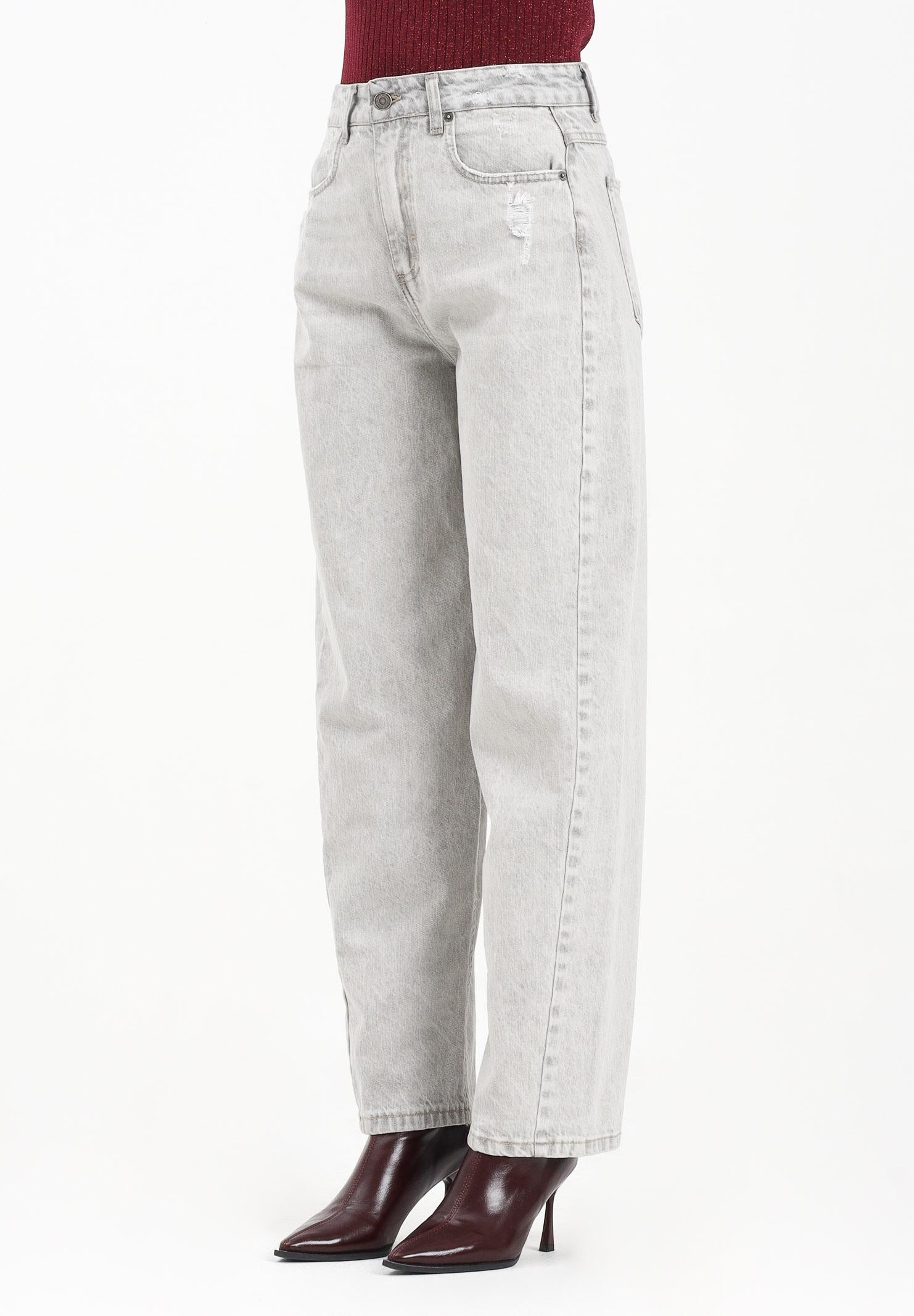 VICOLO Jeans Phoebe da donna in denim grigio chiaro dal lavaggio vintage DF5139 VU VICOLO