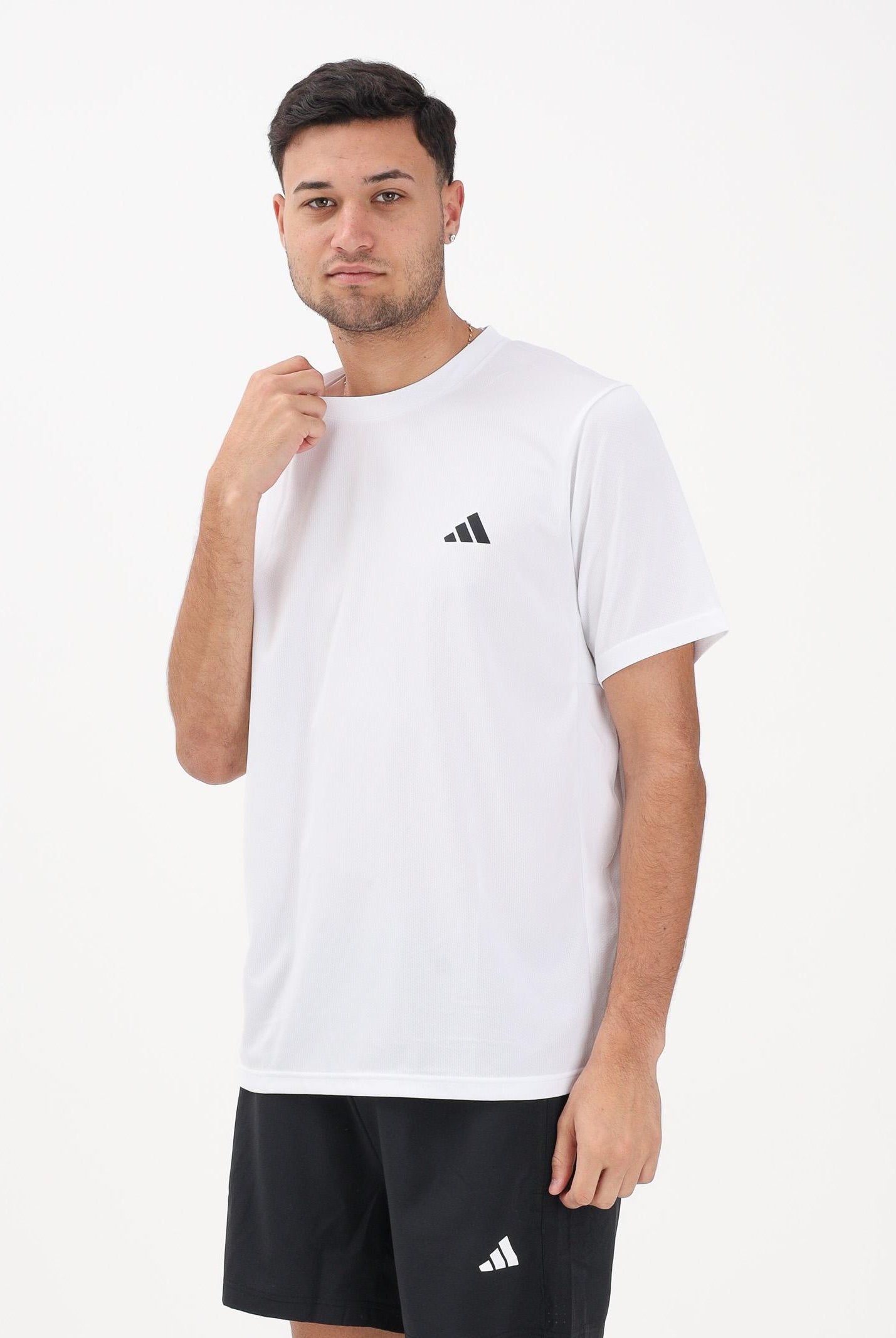 ADIDAS PERFORMANCE T-shirt a manica corta WORKOUT ESSENTIALS BASE bianca da uomo KD5453 . ADIDAS PERFORMANCE