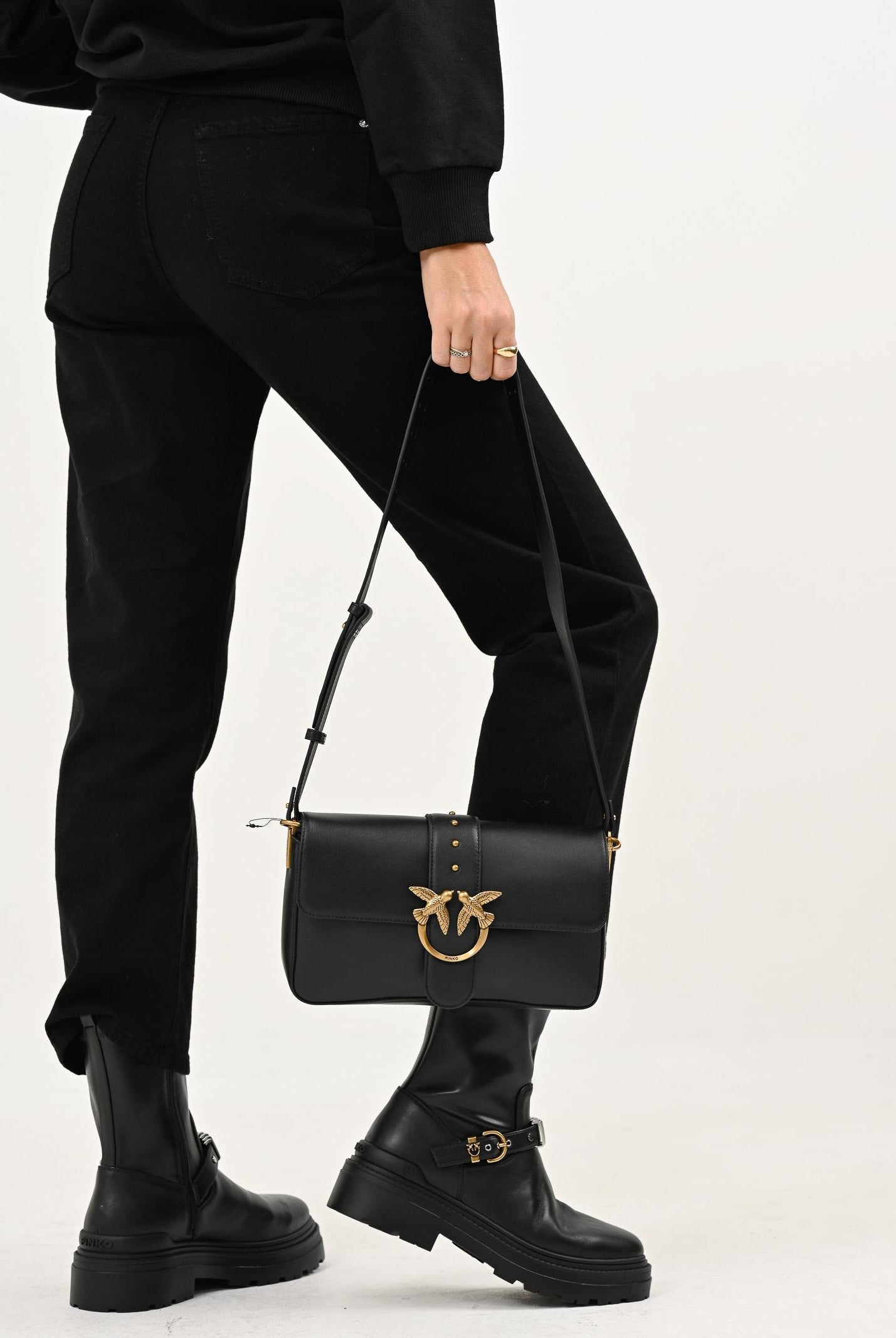 PINKO Borsa a tracolla Love Bag Slouchy nera da donna 104524A0QO Z99Q PINKO