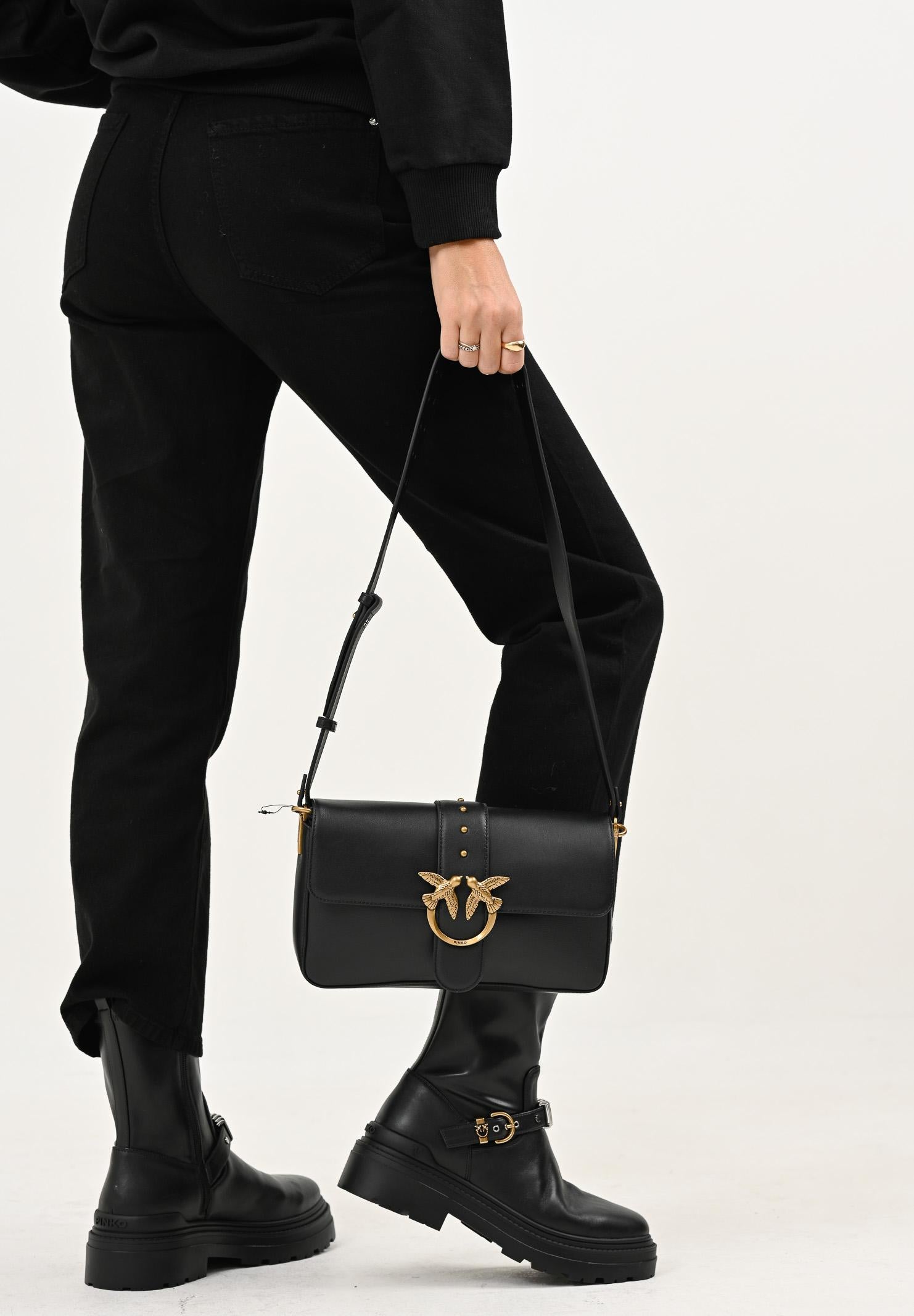 PINKO Borsa a tracolla Love Bag Slouchy nera da donna 104524A0QO Z99Q PINKO