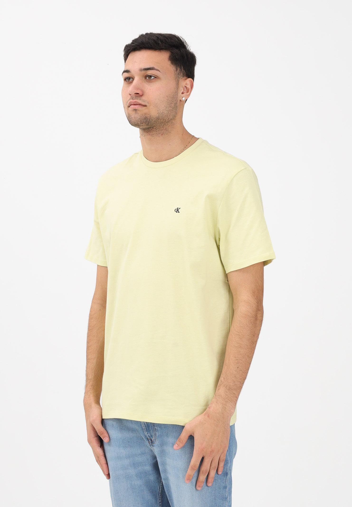 CALVIN KLEIN JEANS T-shirt a manica corta verde lime da uomo con logo LV04RD254G2EZ . CALVIN KLEIN JEANS