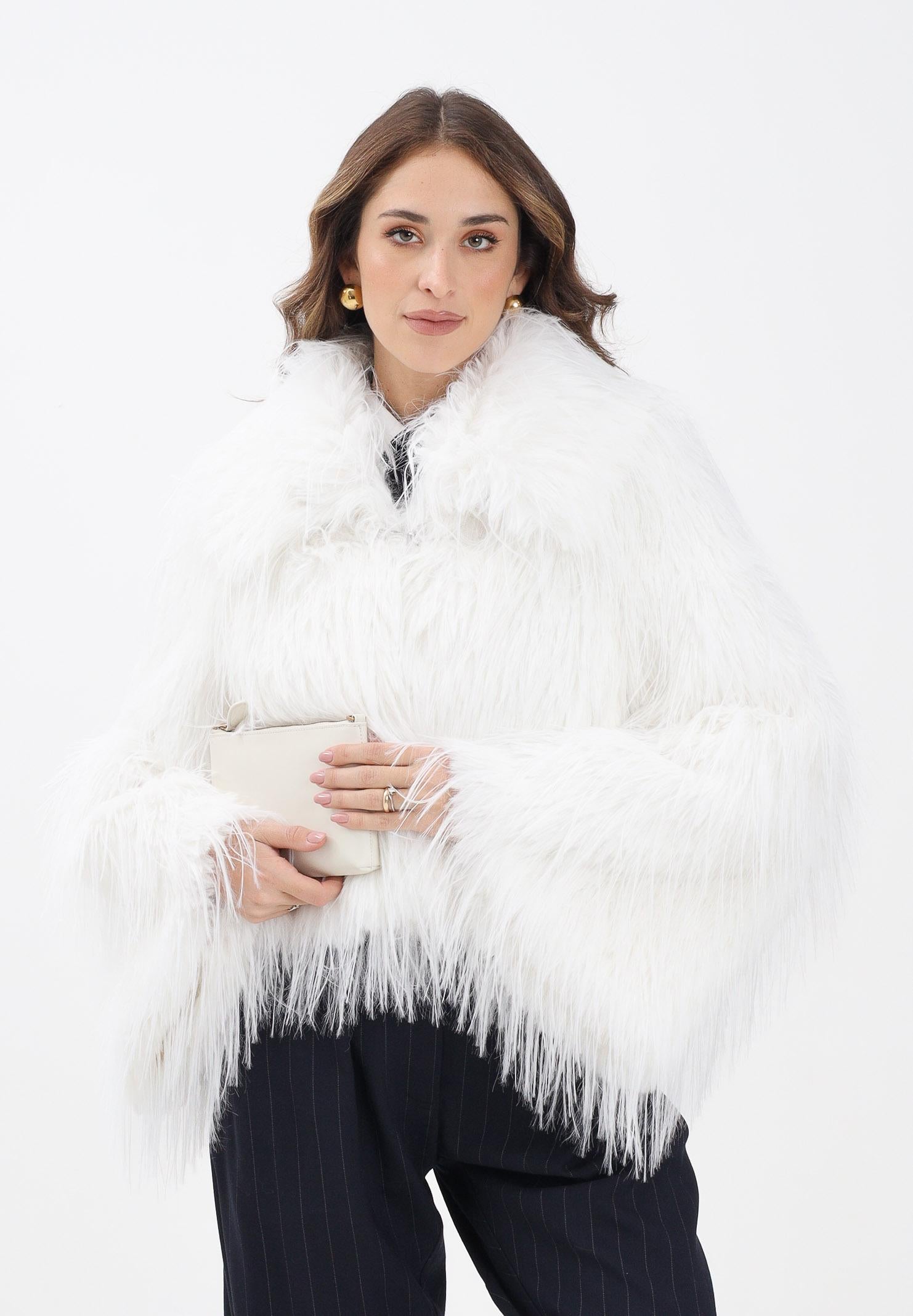 PINKO Pelliccia caban bianca da donna 106045A2ZO Z14 PINKO