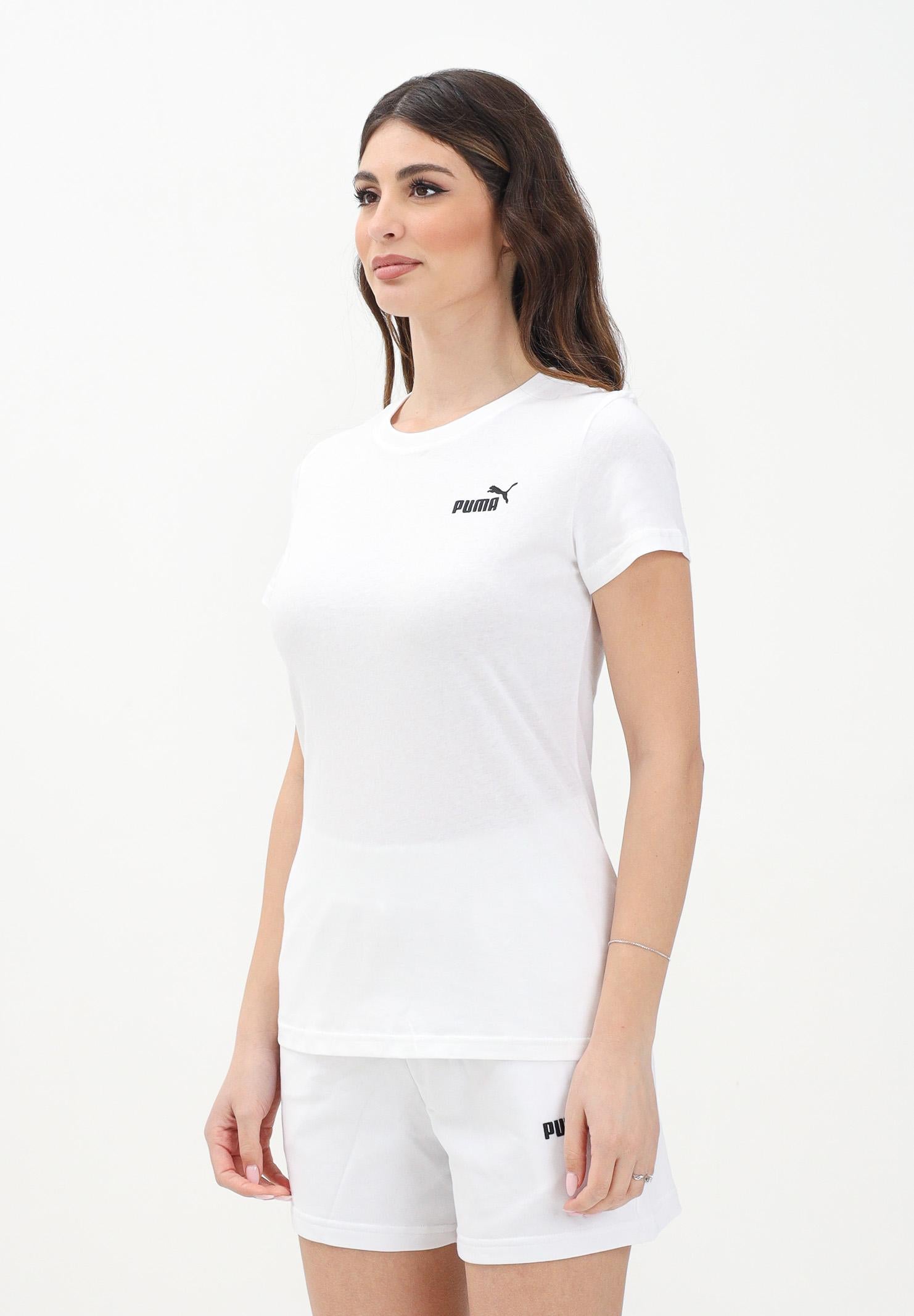 PUMA T-shirt a manica corta ESS Small N. 1 Logo bianca da donna 682372 02 PUMA