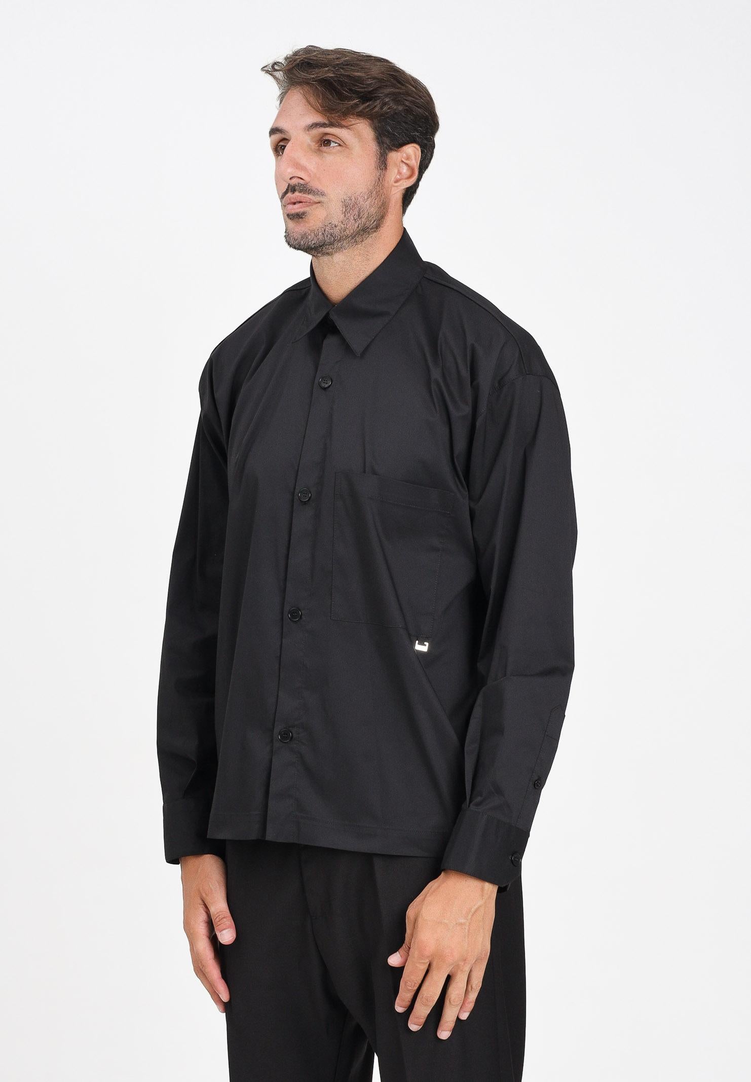 I'M BRIAN Camicia a manica lunga nera da uomo con tasca CA3422 009 I'M BRIAN
