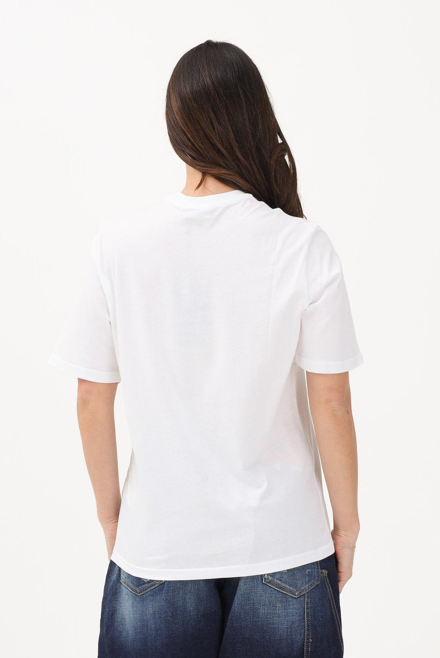 DSQUARED2 T-shirt a manica corta bianca per donna, ragazzi e bambini con logo applicato e patch DQ3165D0ACD DQ100 DSQUARED2