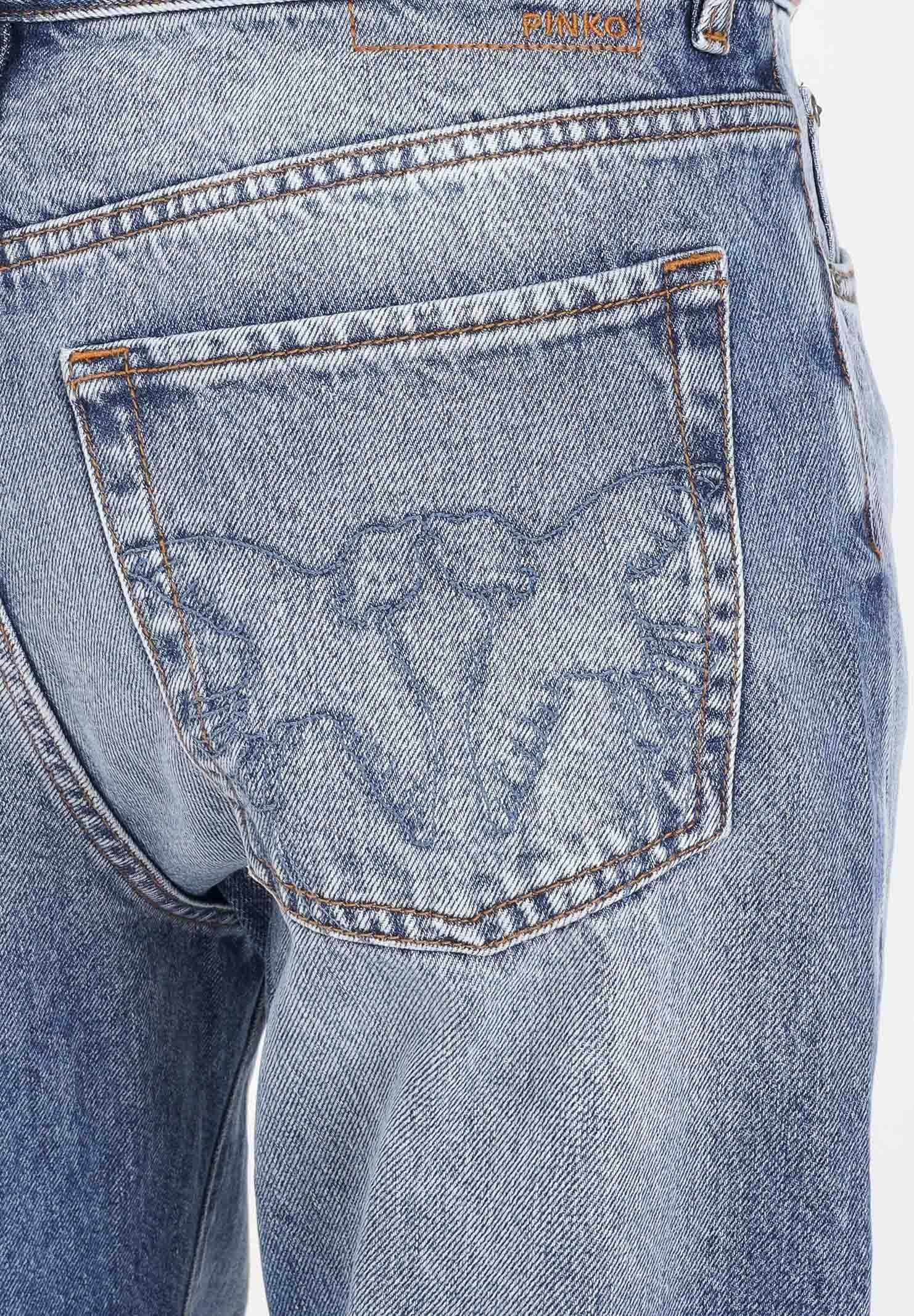 PINKO Jeans wide leg in denim chiaro da donna 105541A2RP PJD PINKO