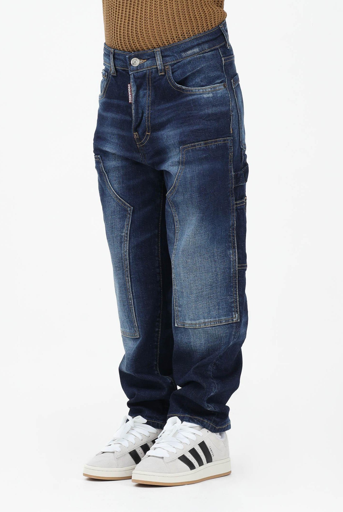DSQUARED2 Jeans cargo in lavaggio blu medio per donna, bambino e bambina DQ2636D0AFS DQ01 DSQUARED2