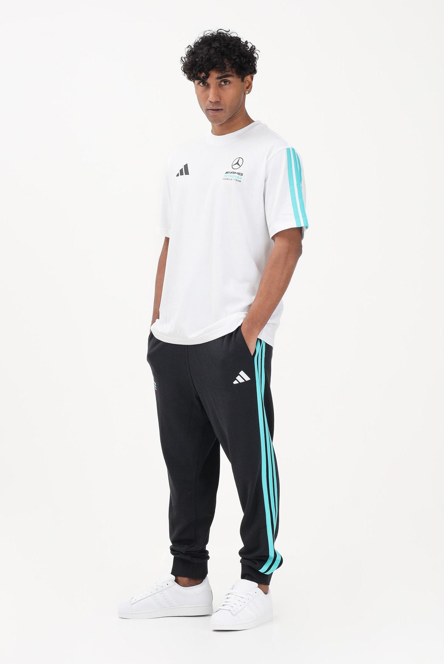 ADIDAS PERFORMANCE Pantalone sportivo Mercedes AMG Petronas Formula 1 Team DNA nero da uomo KE5913 . ADIDAS PERFORMANCE