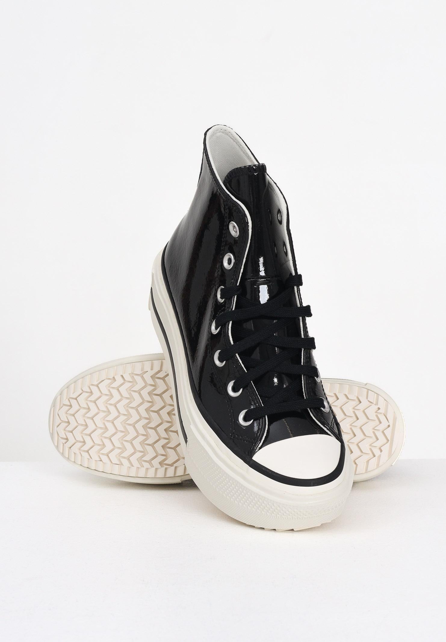 CONVERSE Sneakers Chuck Taylor All Star Lift Double Stack Platform Patent Leather nere da donna A12977C CONVERSE