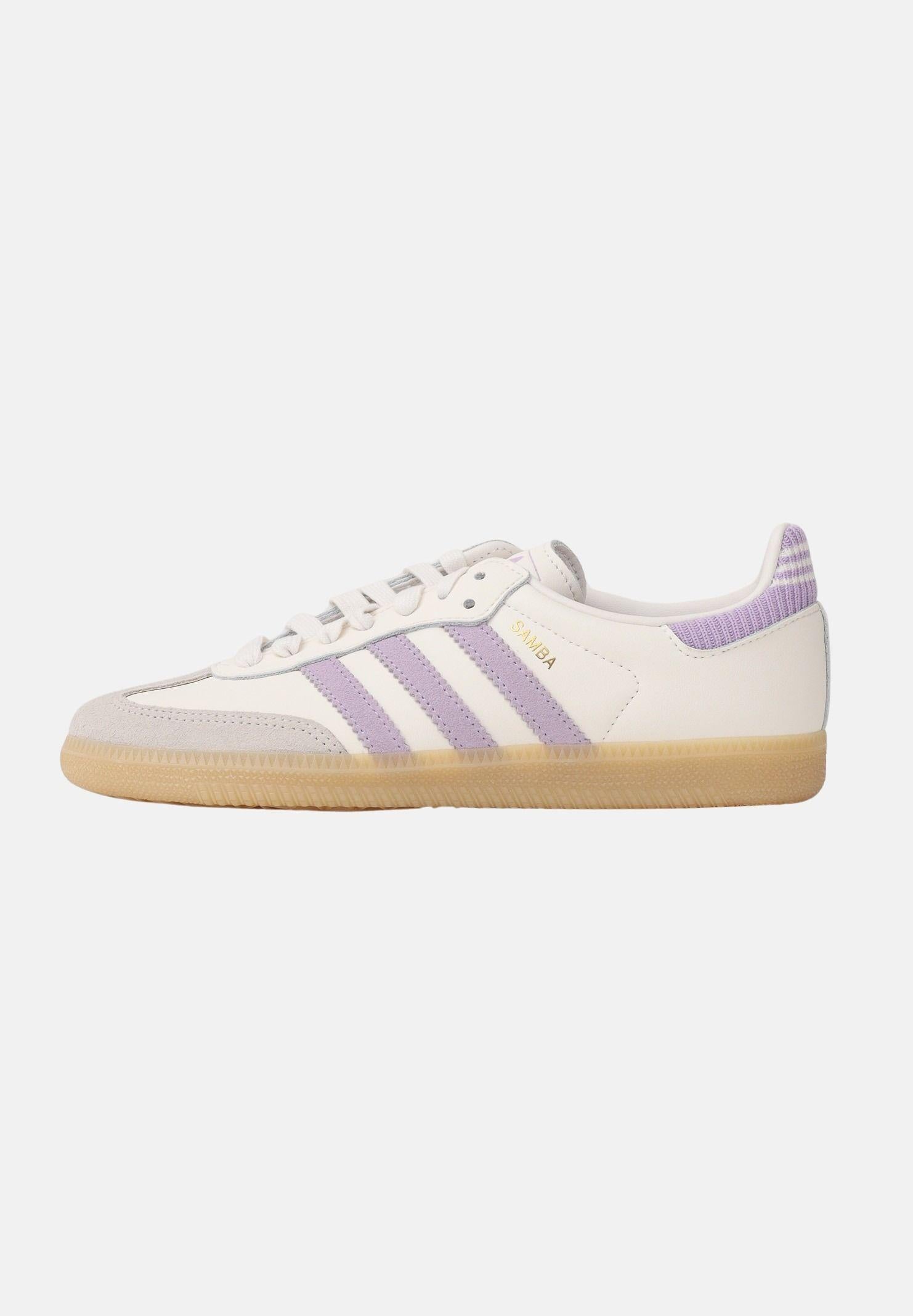 ADIDAS ORIGINALS Sneakers Samba OG bianche e lilla da donna KI4172 . ADIDAS ORIGINALS