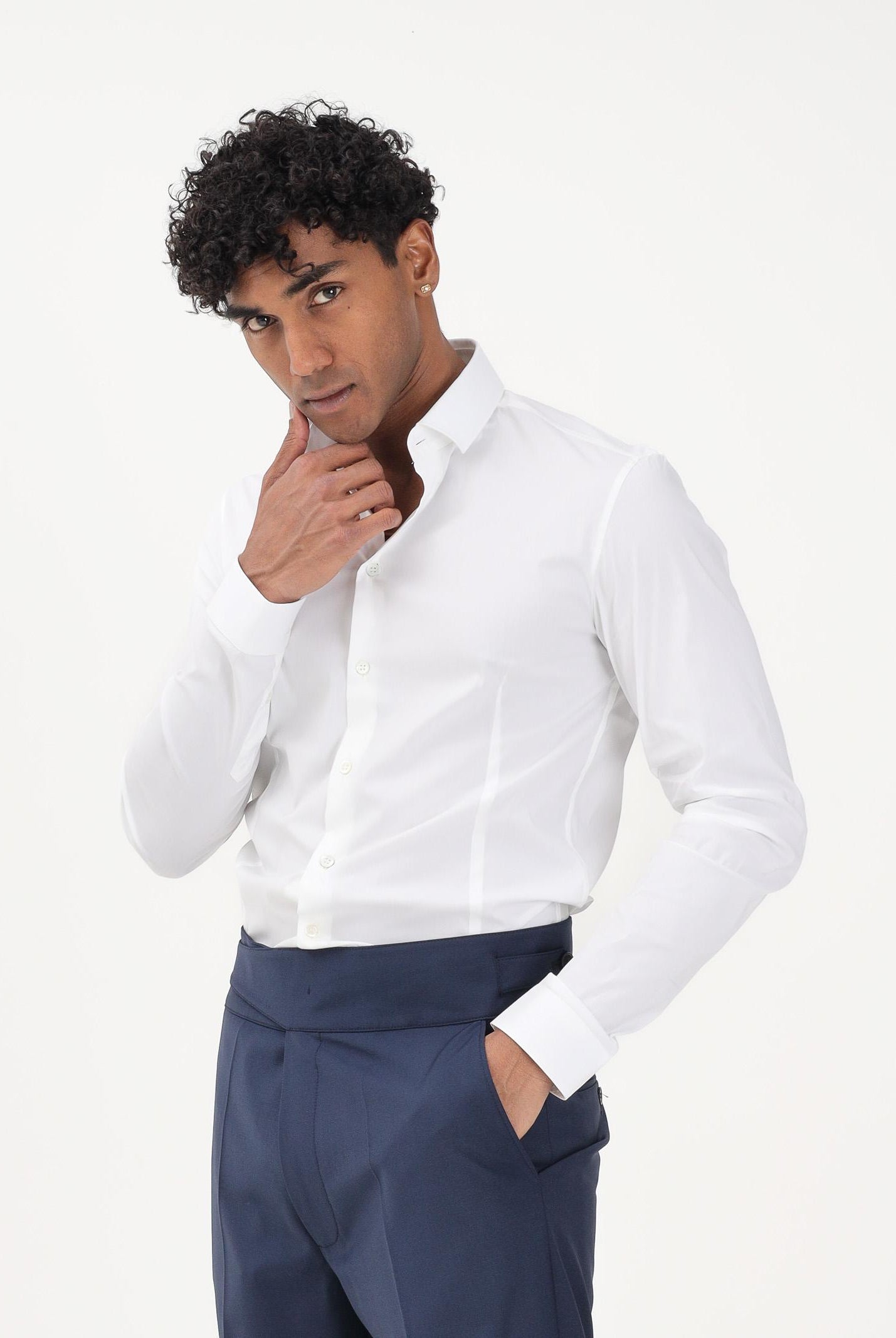 PATRIZIA PEPE Camicia a manica lunga bianca da uomo 5C0055A01 W103 PATRIZIA PEPE