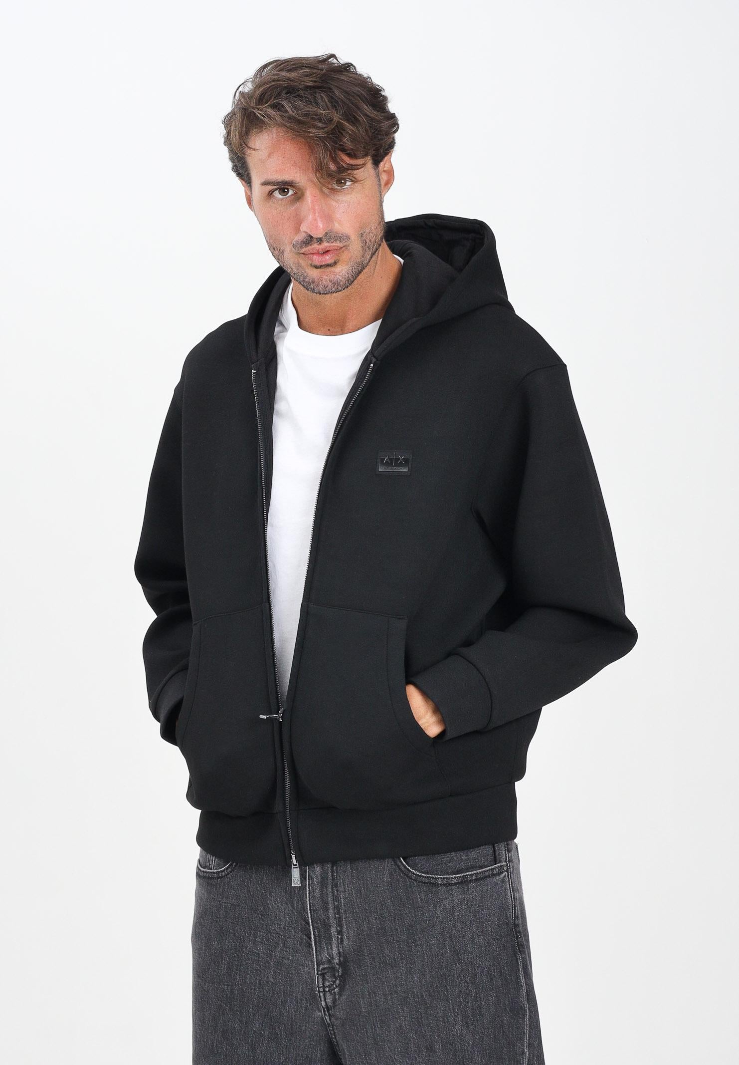 ARMANI EXCHANGE Felpa con zip nera da uomo XM001391AF18746 UC001 ARMANI EXCHANGE