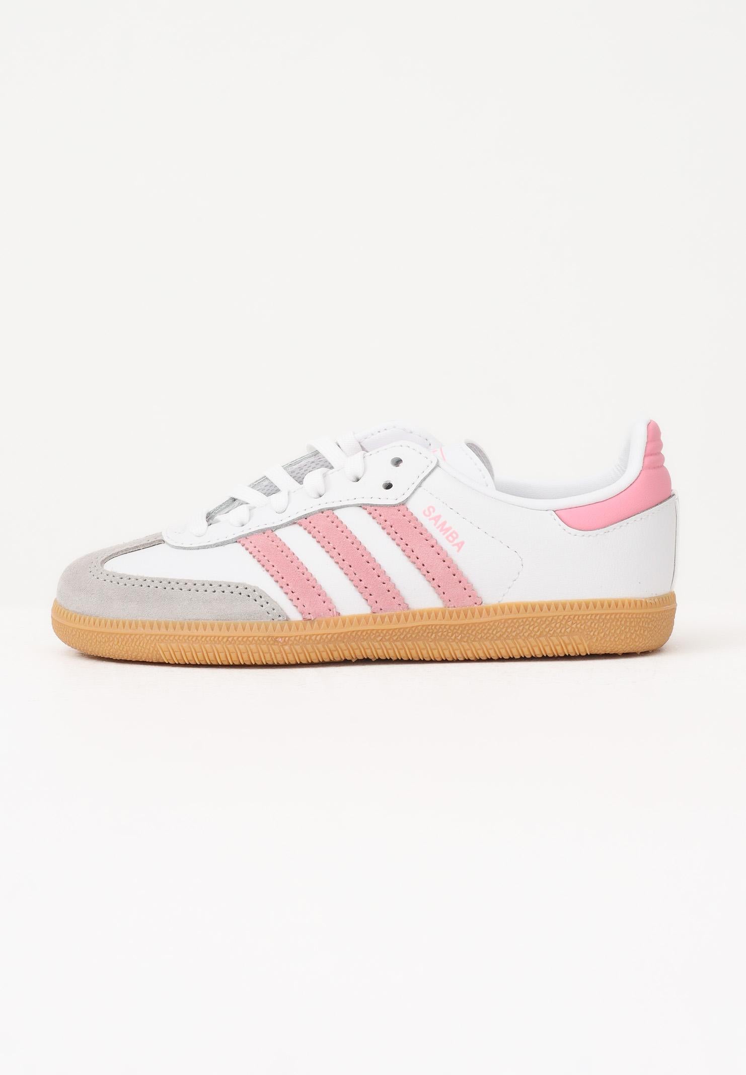 ADIDAS ORIGINALS Sneakers SAMBA OG bianche e rosa da bambina JQ2024 . ADIDAS ORIGINALS